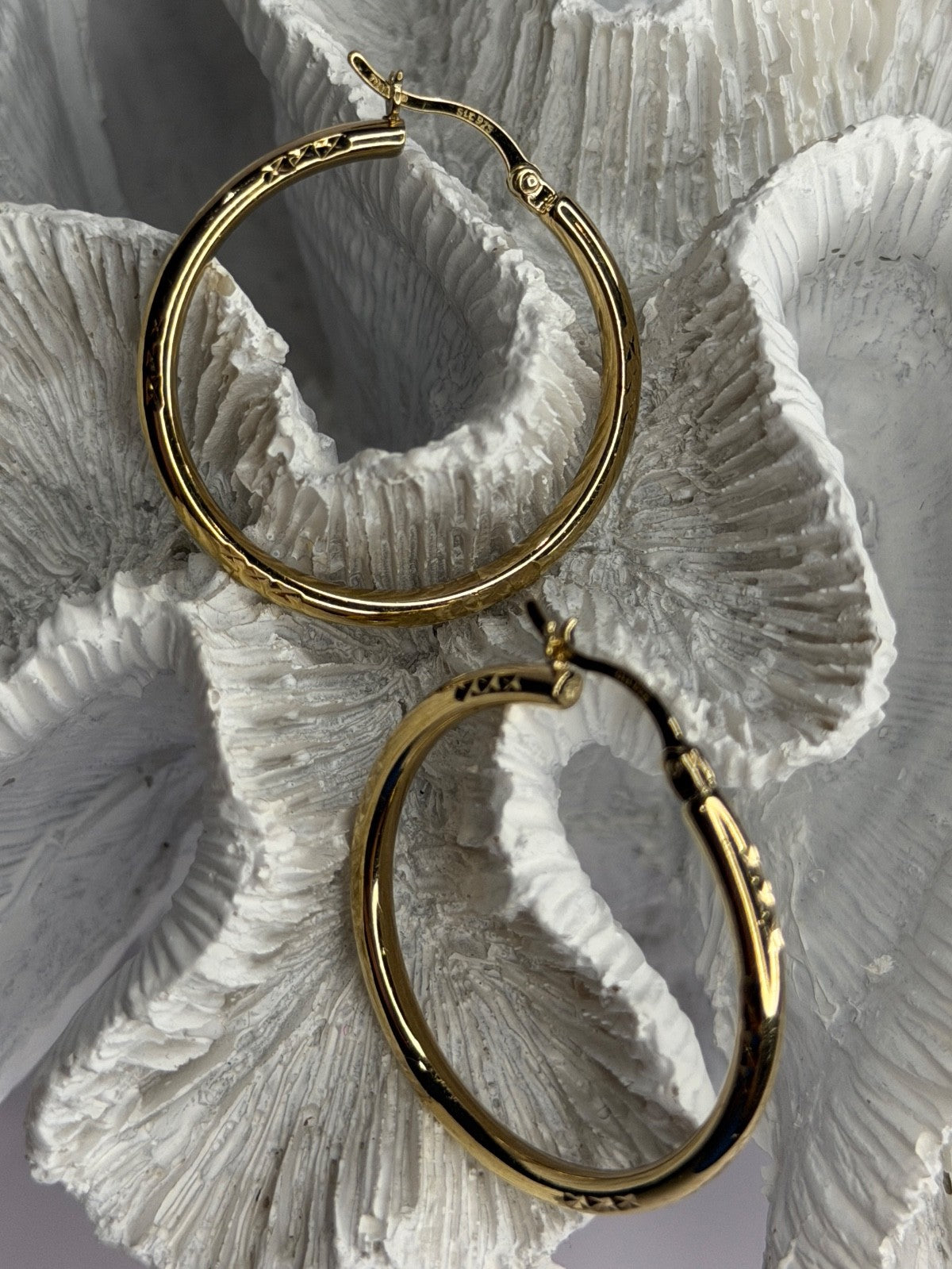 SLC 925 Sterling Silver Gold Plated Hoop Earrings