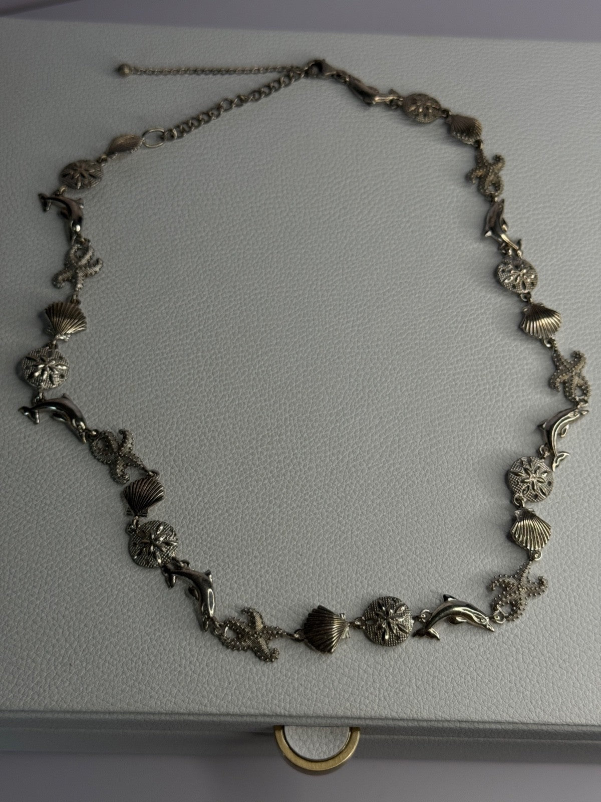 925 Sterling Silver Ocean Style Necklace Length 21/ 19 Inch