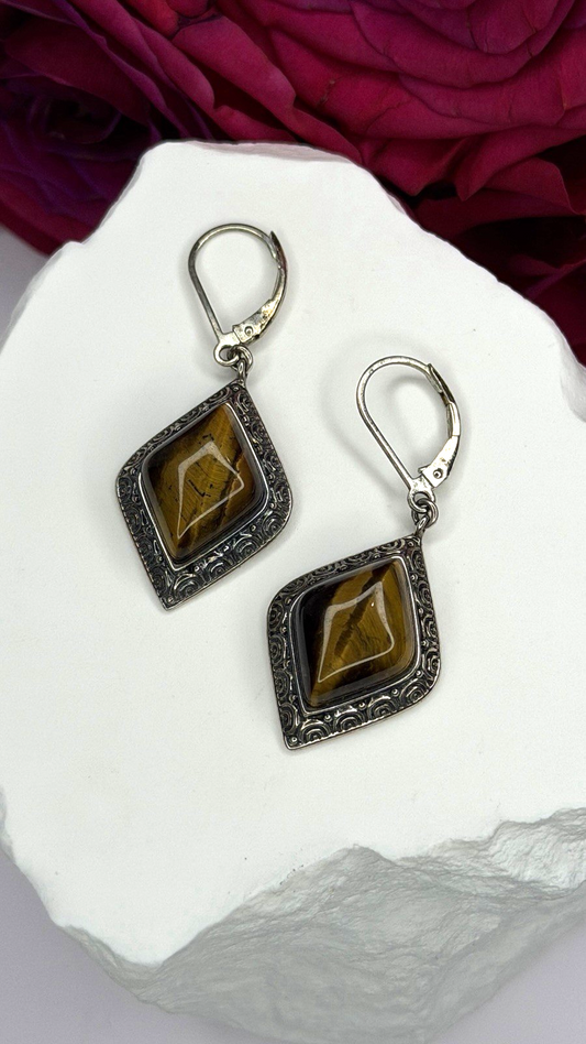 Artisan Collection 925 Sterling Silver Tiger's Eye Earrings