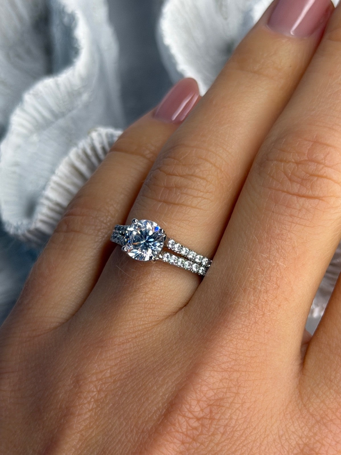 GOC 925 Sterling Silver Cz 1.42 ct Ring Size 7