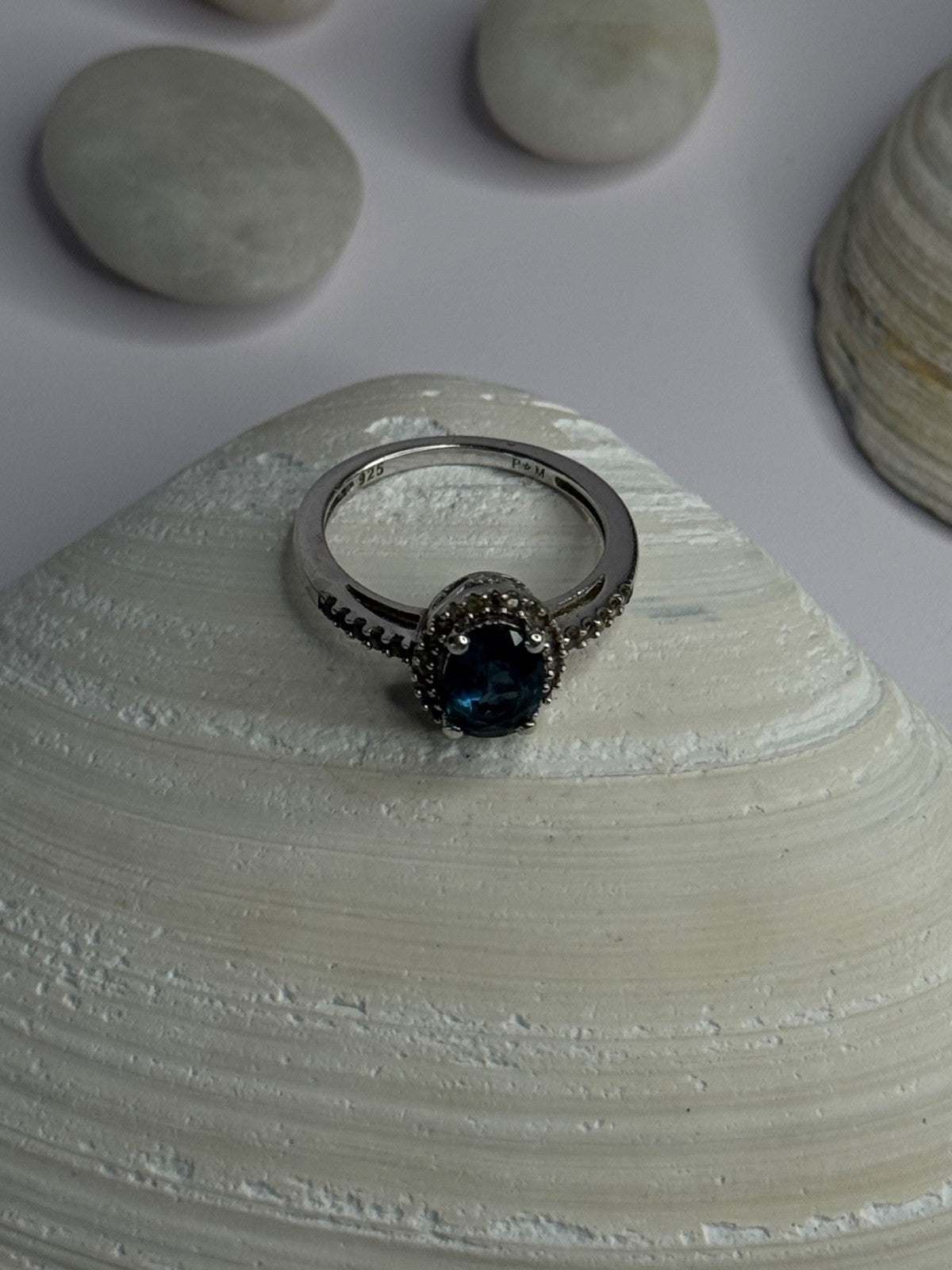 925 Sterling Silver Spinel & Beryl Ring Size 7