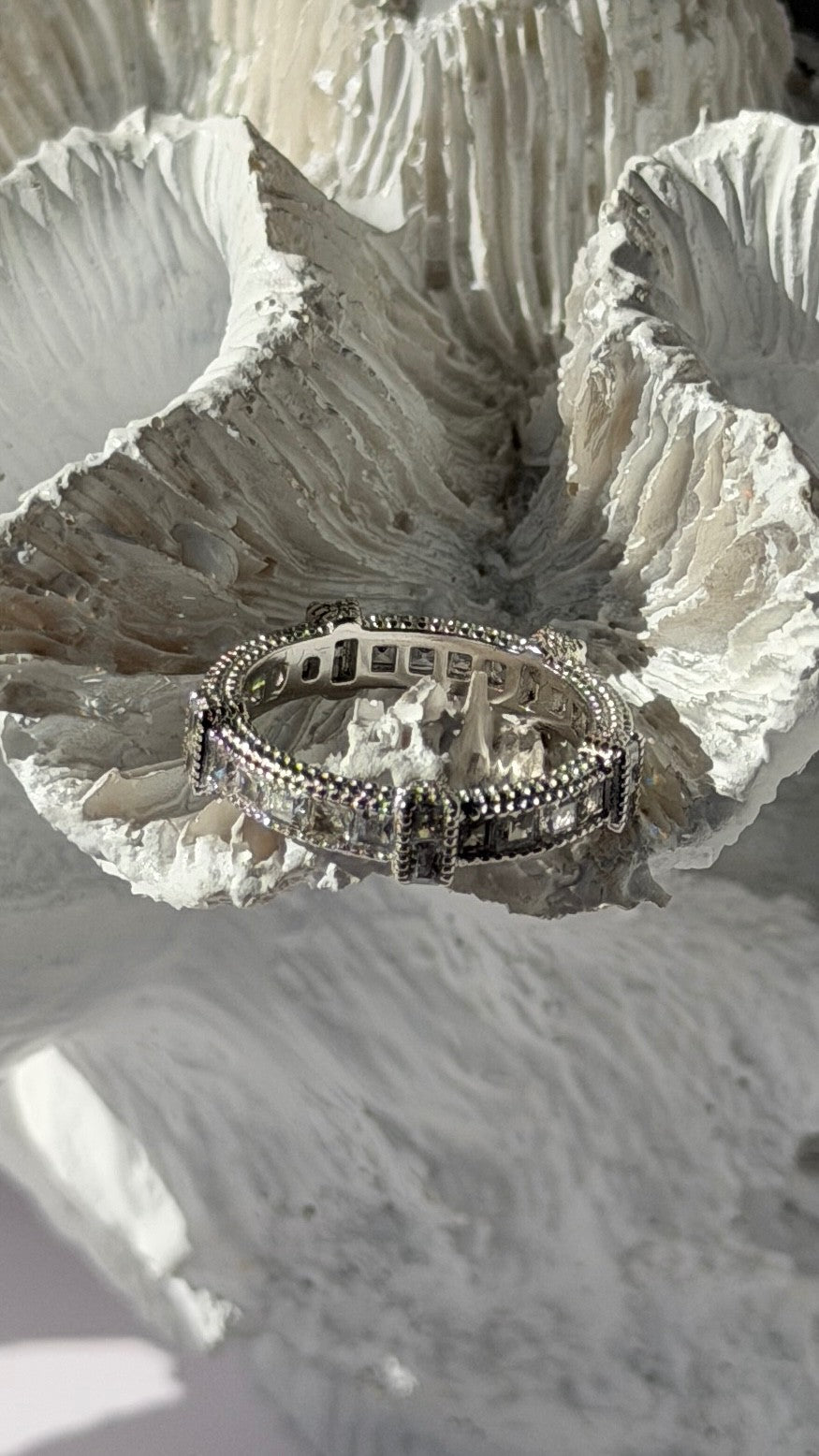 925 Sterling Silver Cz Band Ring Size 5