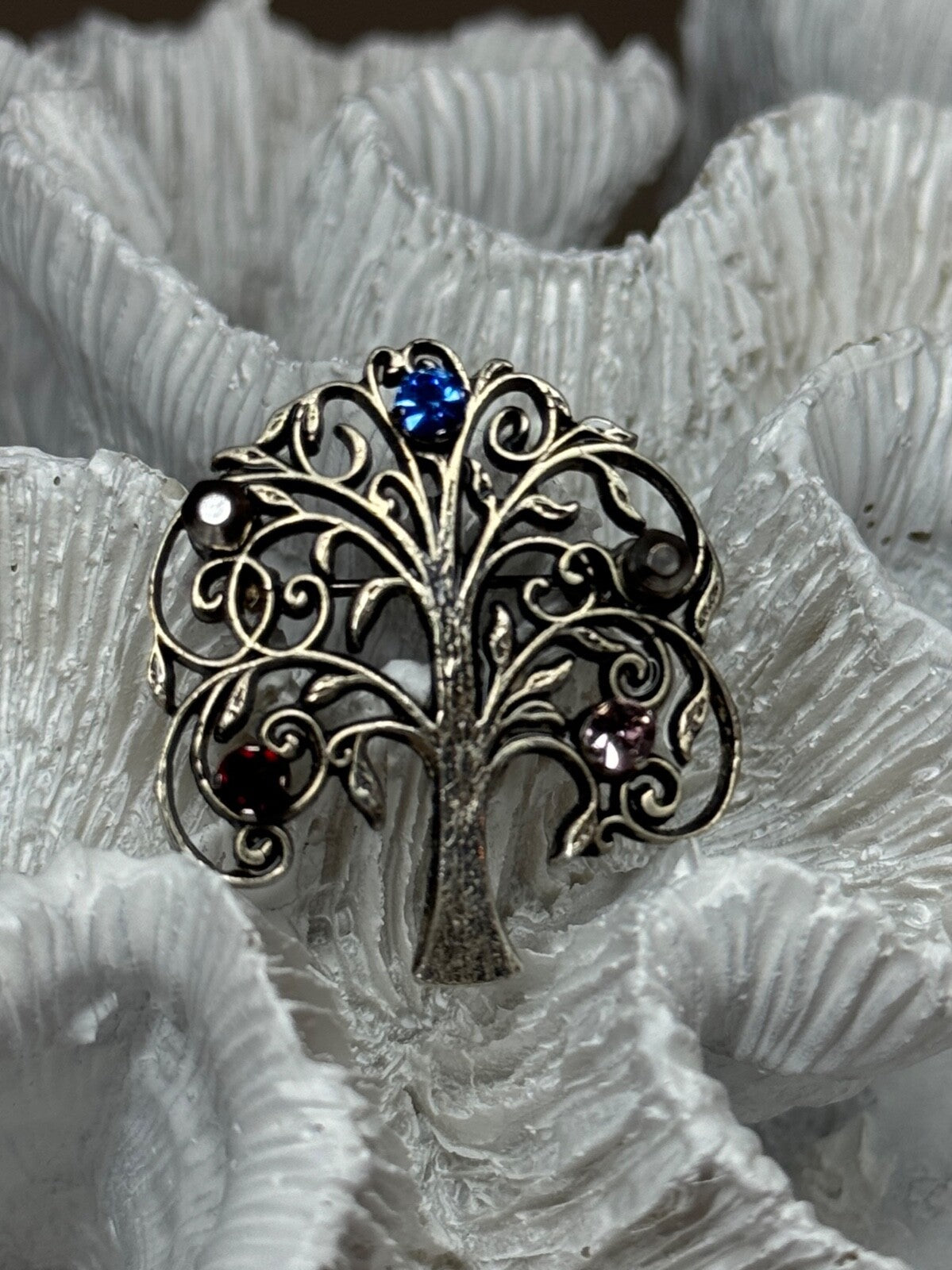925 Sterling Silver Spinel Brooch Length 1.5 Inch