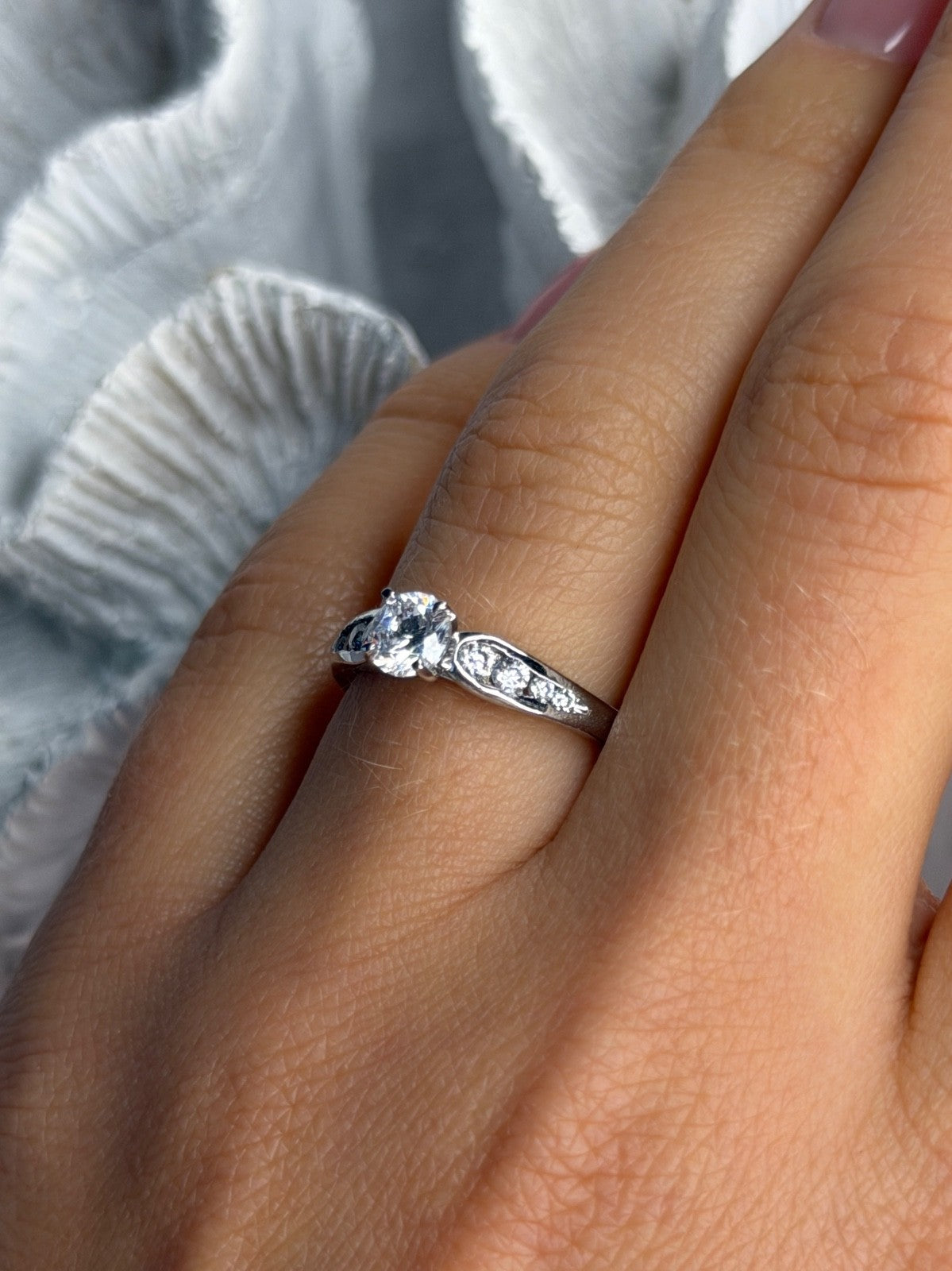 GOC 925 Sterling Silver Cz 0.77 ct Ring Size 7