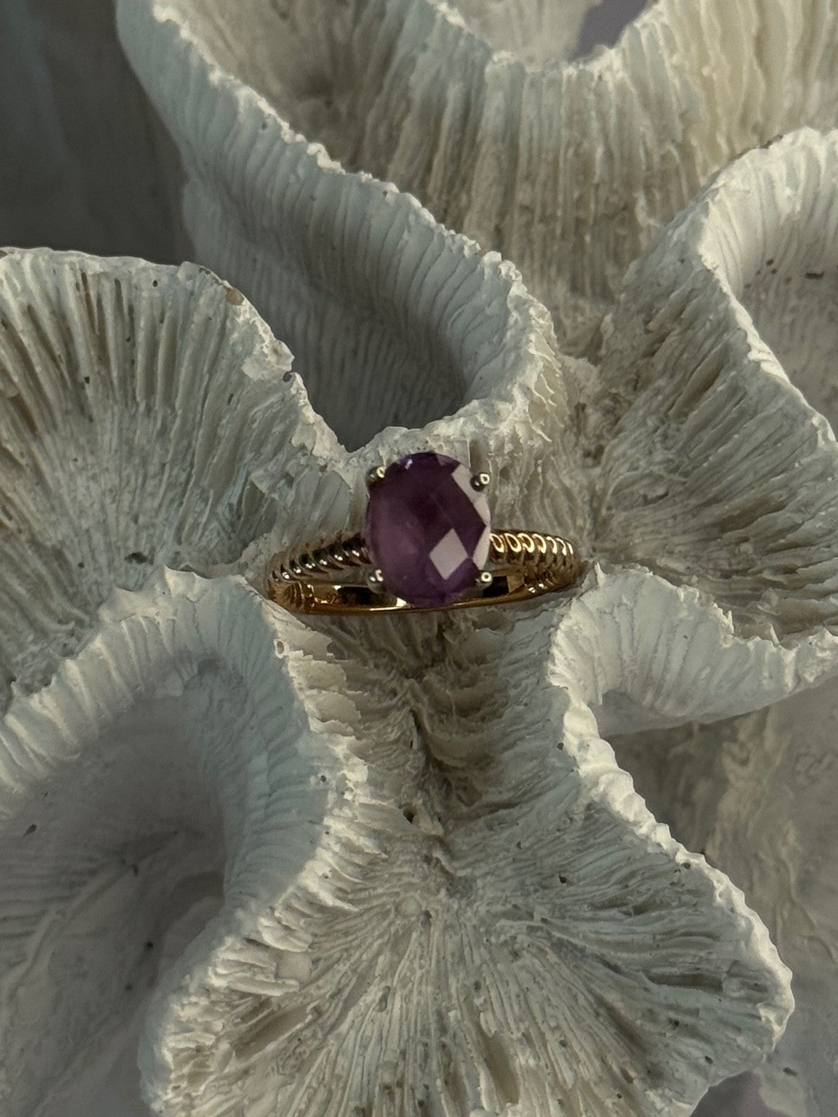 925 Sterling Silver Amethyst Ring Size 6.5