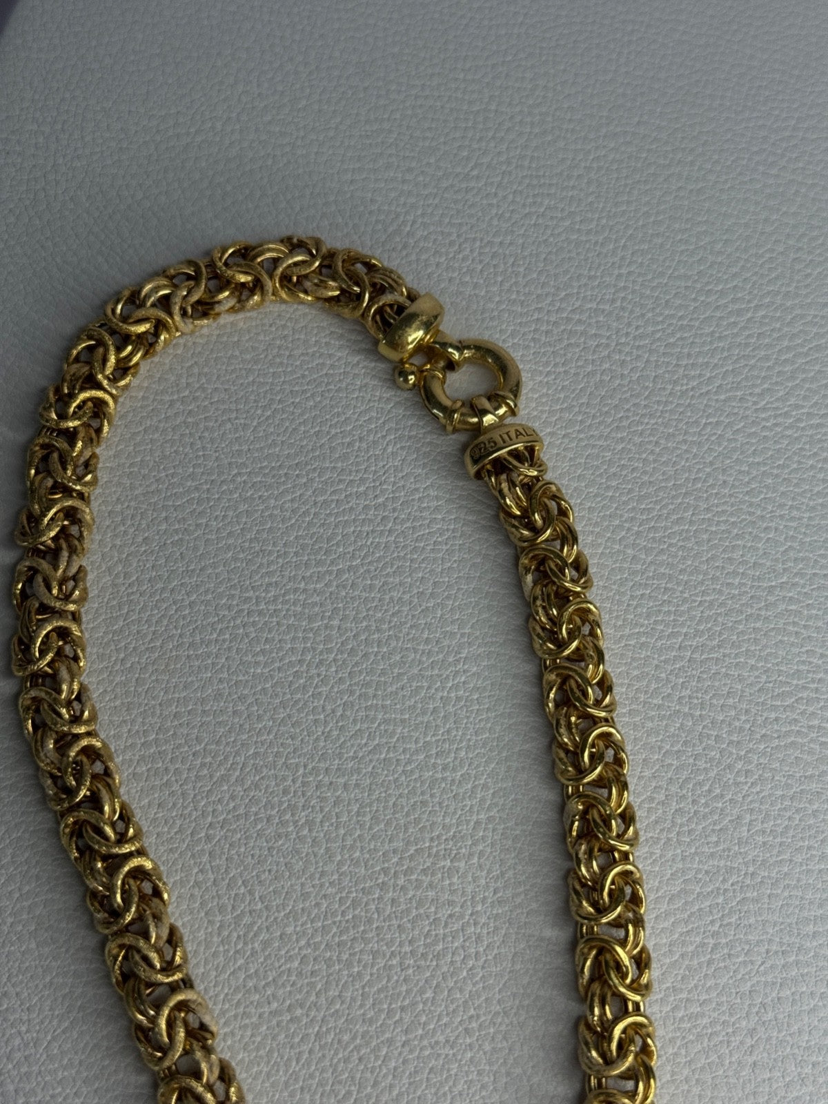 Italy 925 Sterling Silver Gold Plated Chain Necklace Length 18 Inch