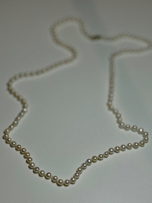 14K Yellow Gold Freshwater Pearl Necklace Length 30 Inch