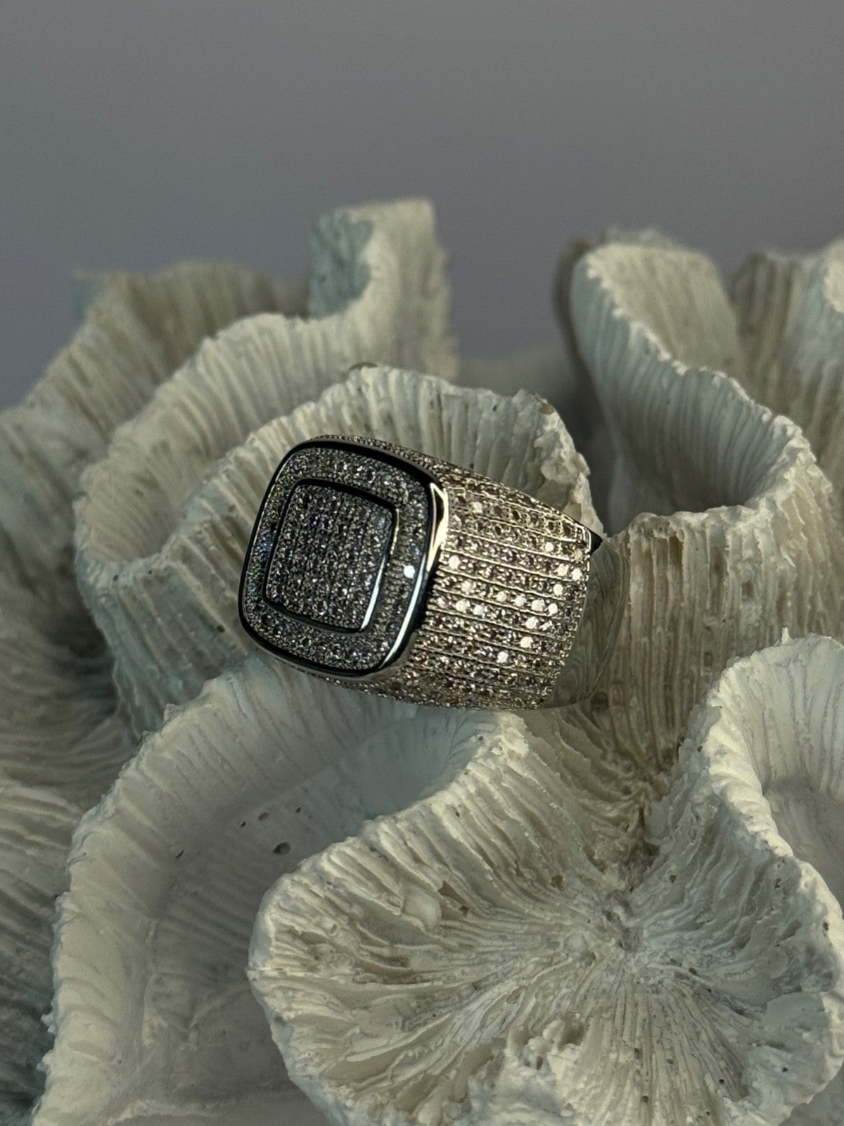Men'S 925 Sterling Silver CZ Ring Size 12