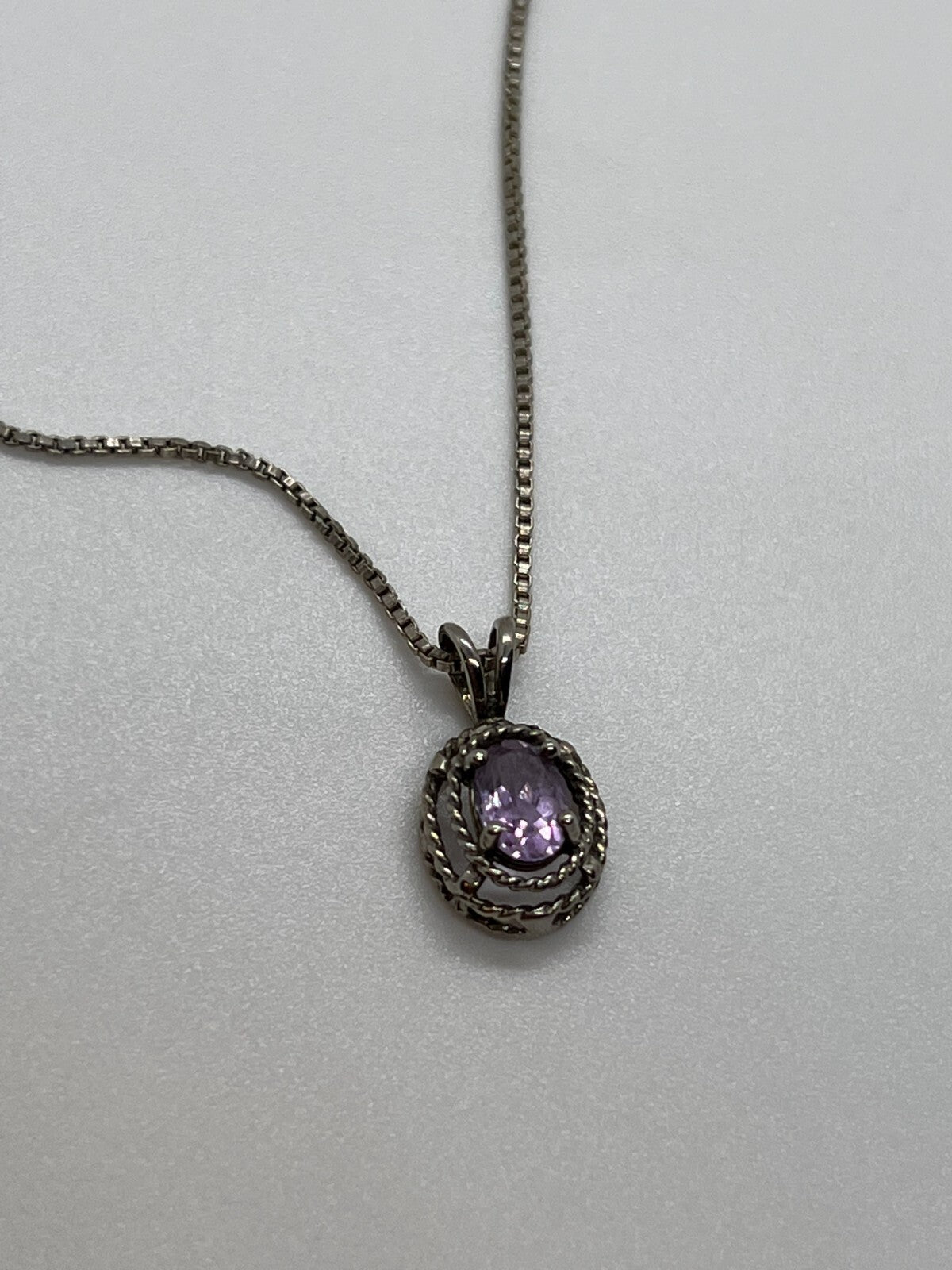 925 Sterling Silver  Amethyst Necklace Pendant