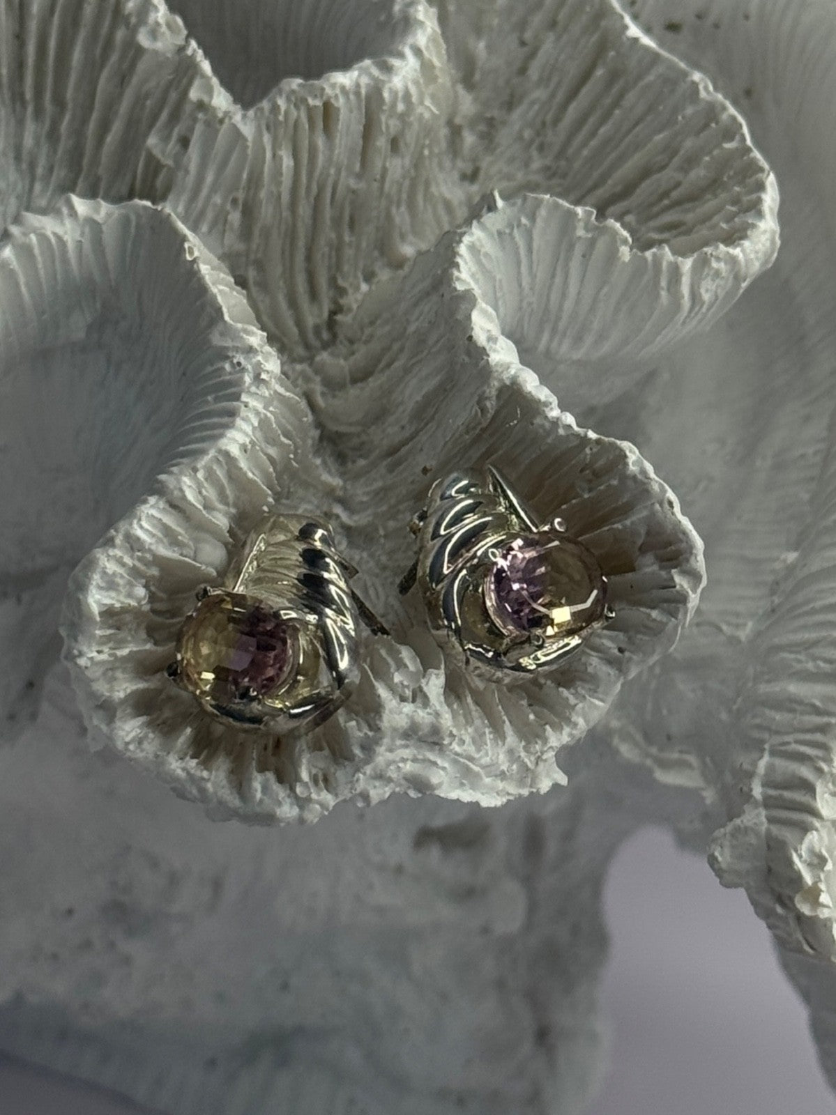 925 Sterling Silver Mystic Topaz Earrings Length 0.60 Inch