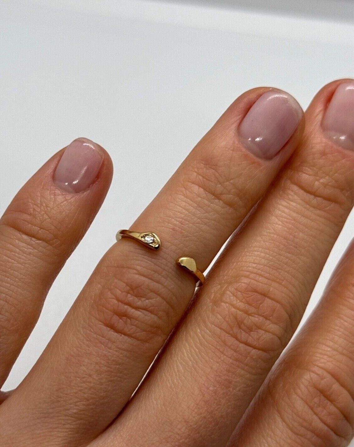 925 Sterling Silver Gold Plated CZ Ring Size 5
