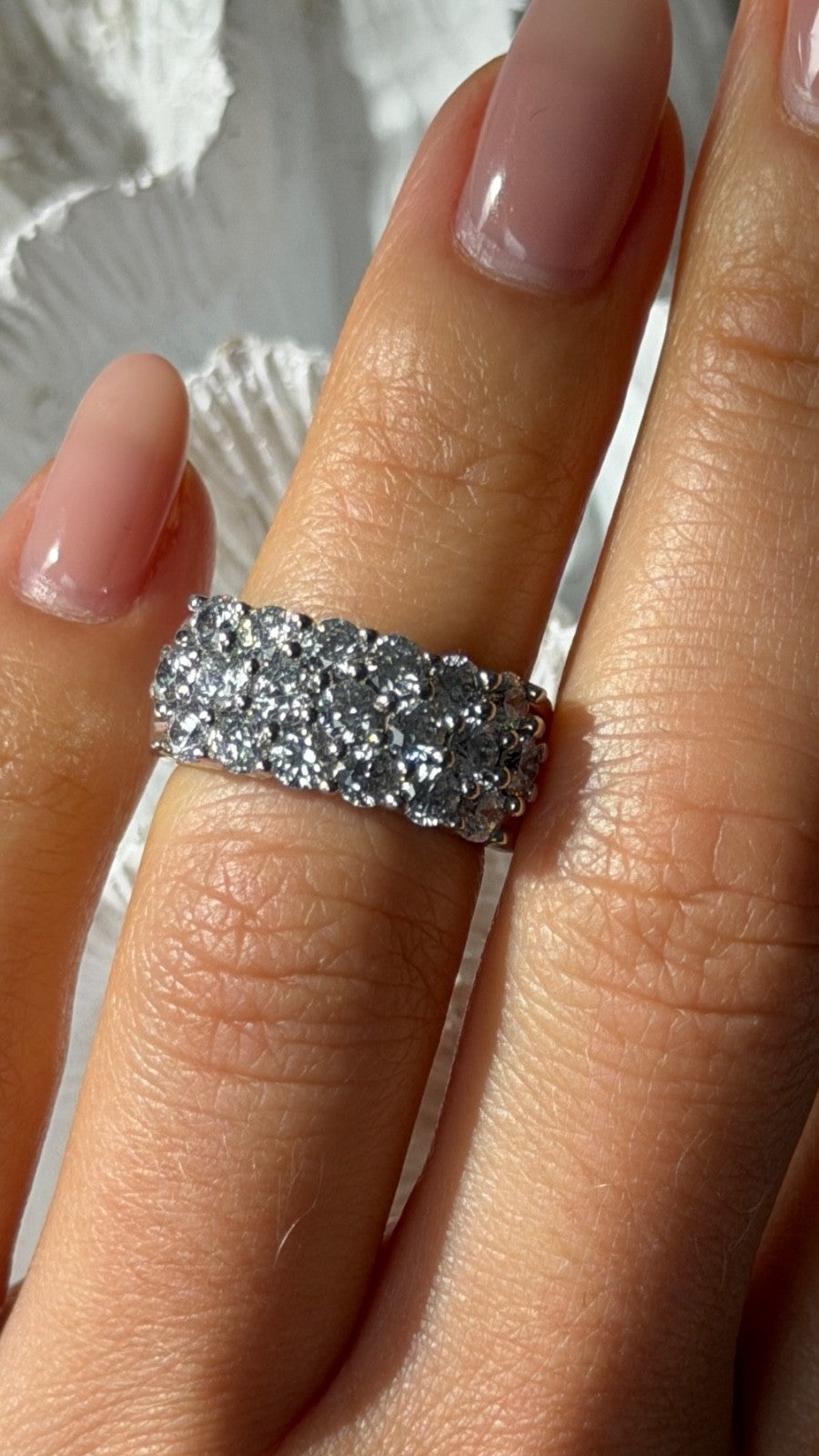 Beautiful 925 Sterling Silver Cz Ring Size 5