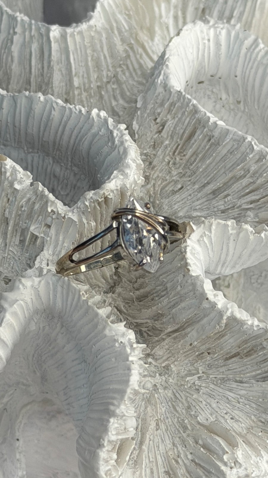 Elegant 925 Sterling Silver Cz Ring Size 8