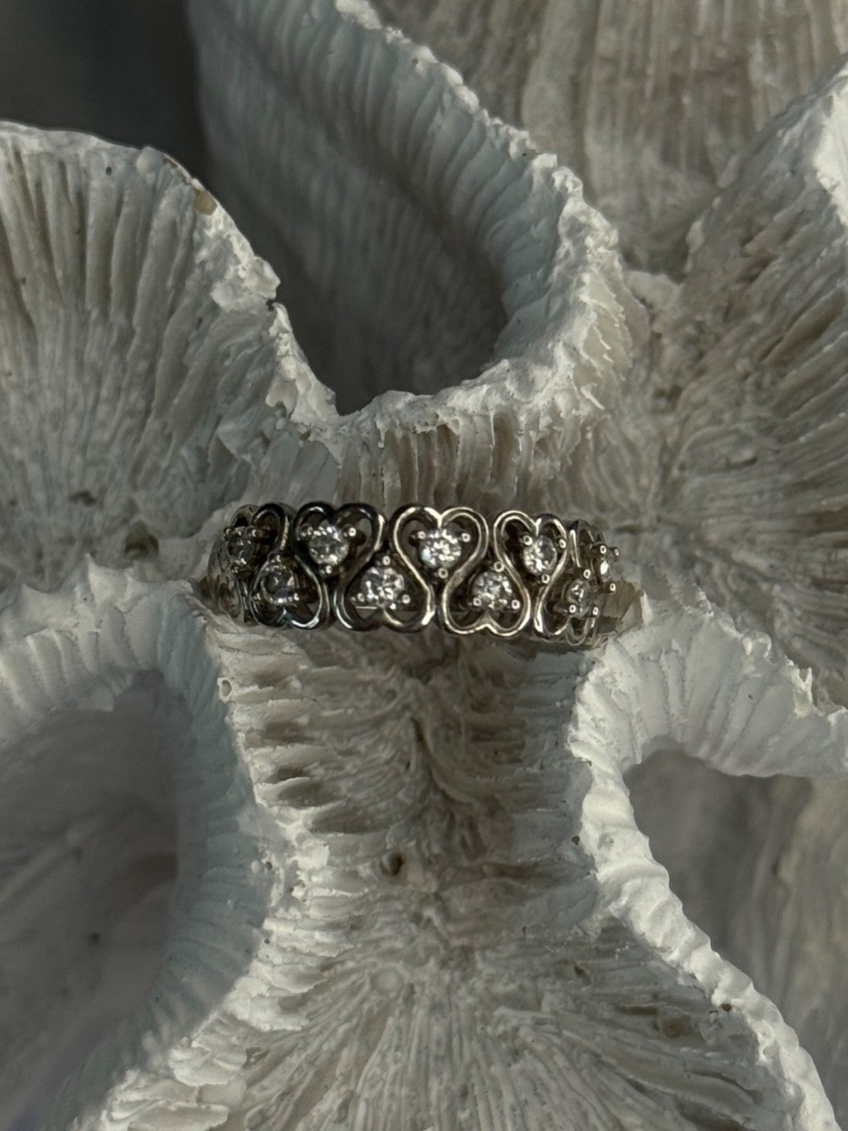 Bbj 925 Sterling Silver White Topaz Heart Ring Size 7
