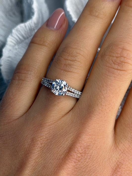 GOC 925 Sterling Silver Cz 1.42 ct Ring Size 7