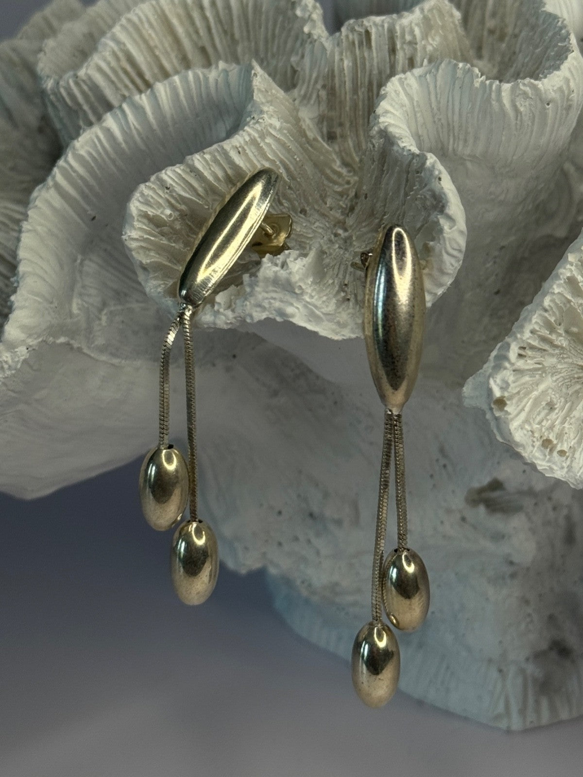 Elegant Design 925 Sterling Silver Earrings Length 2.40 Inch