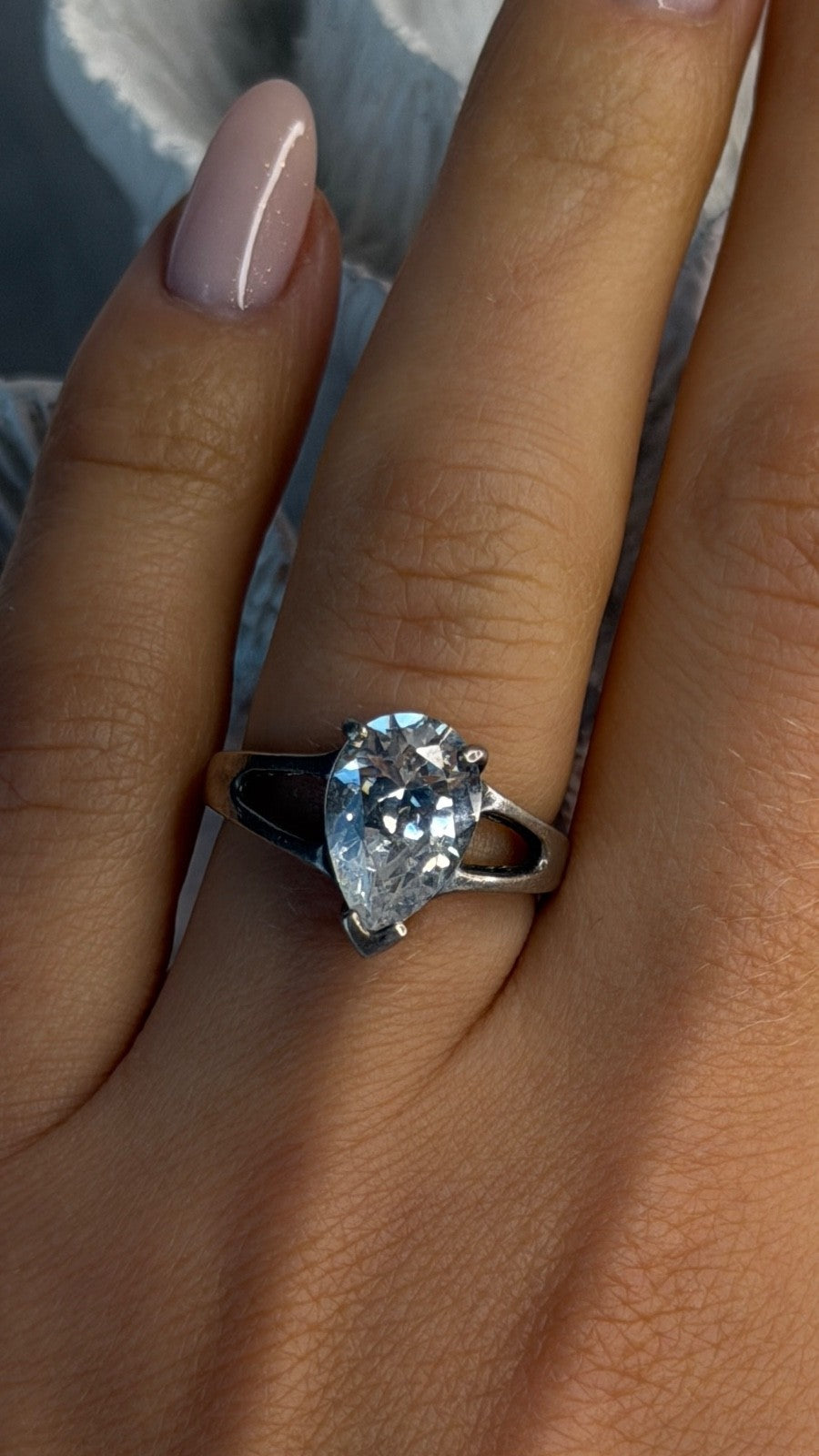 925 Sterling Silver Cz Ring Size 7