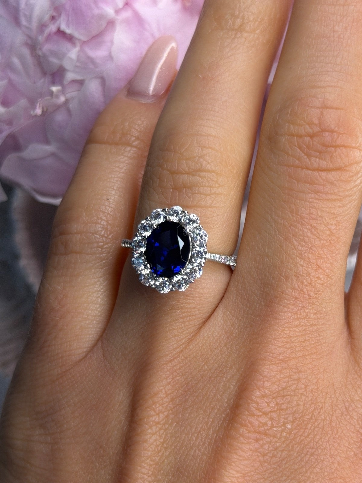 925 Sterling Silver Crystals Swarovski Ring Size 6