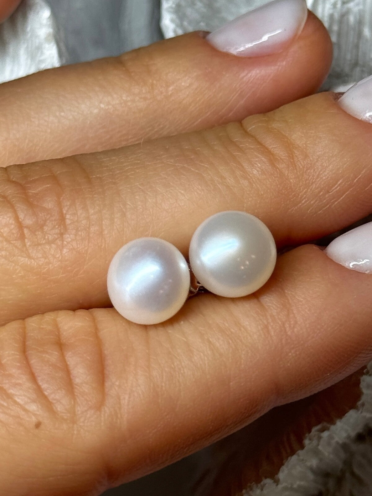 925 Sterling Silver Fresh Water Pearl Earrings Length 0.35 Inch