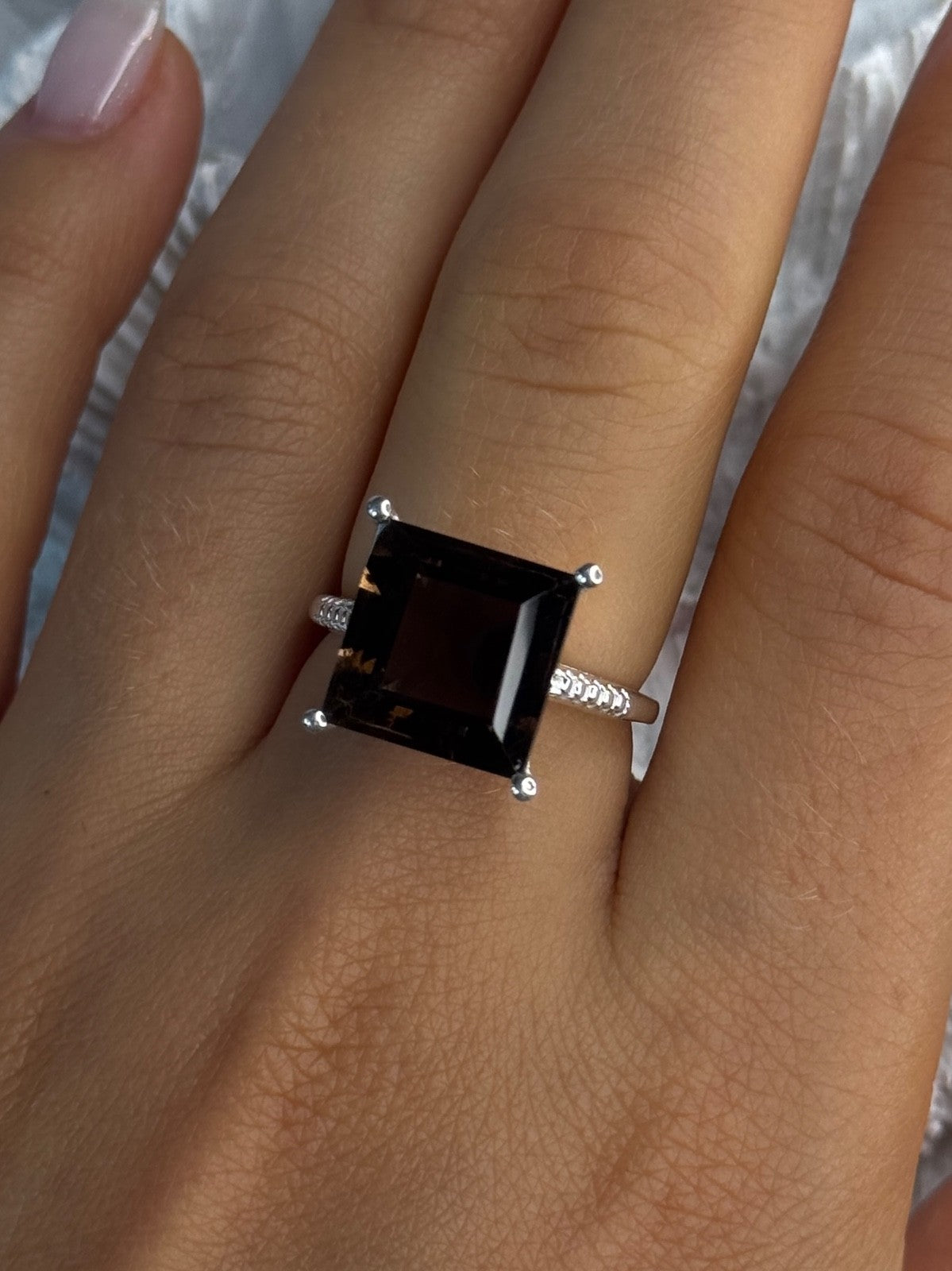 925 Sterling Silver Dravite Brown Tourmaline Ring Size 8