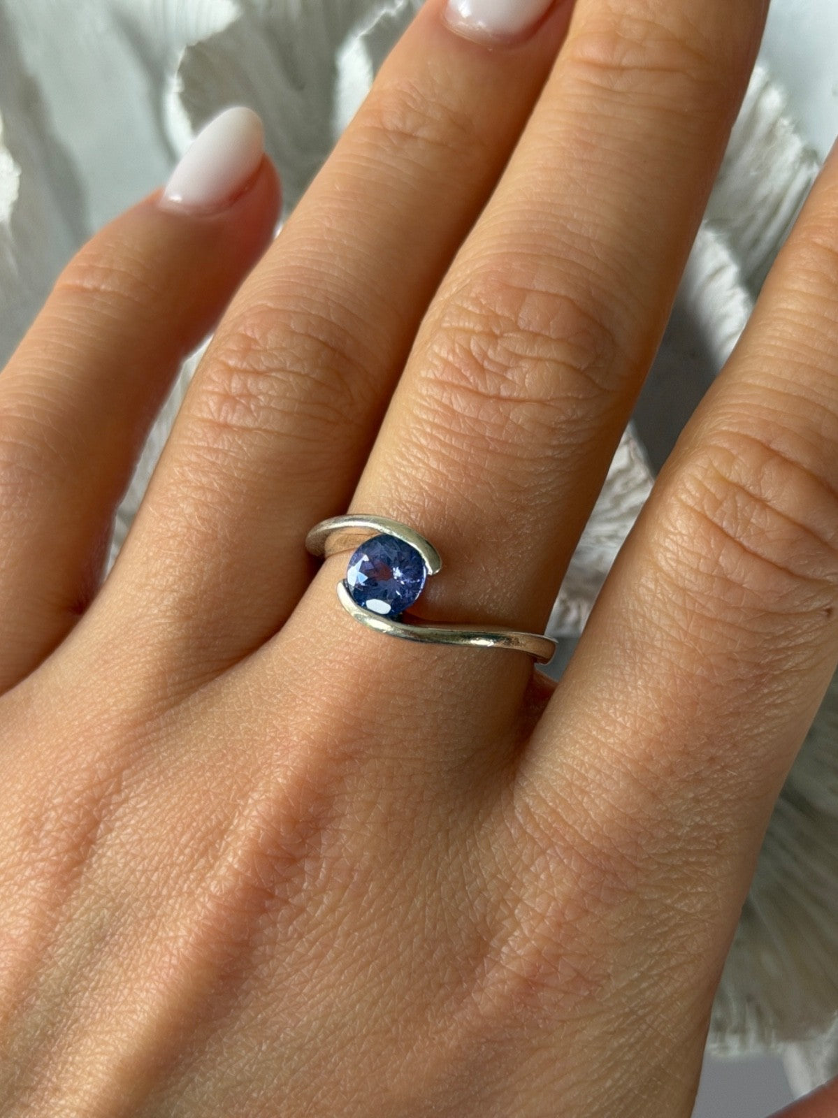 925 Sterling Silver Tourmaline Ring Size 9.5