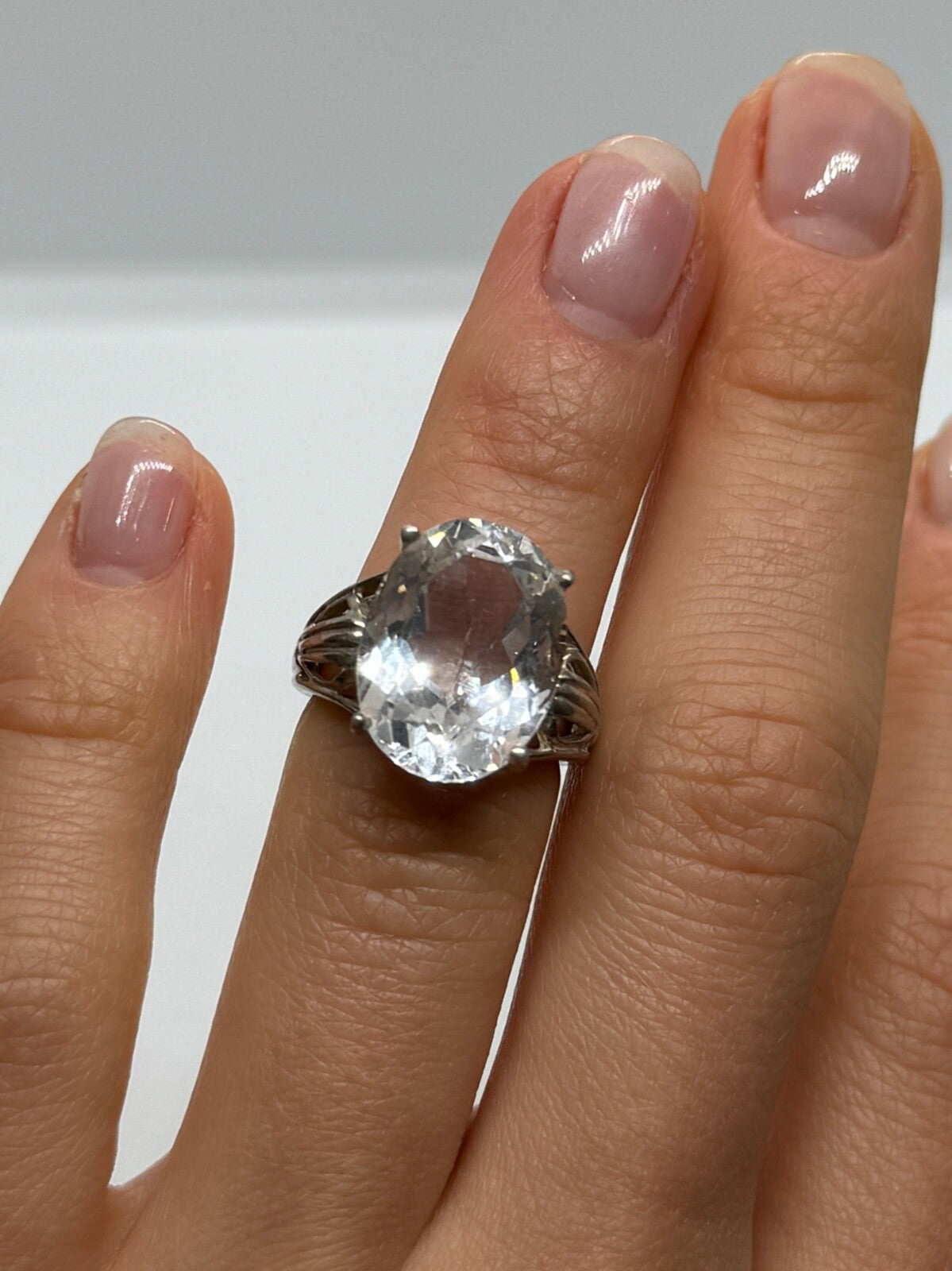 925 Sterling Silver CZ Ring Size 4