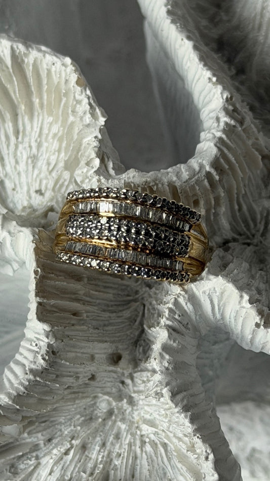 14K Yellow Gold Diamonds 1 carat Ring Size 7