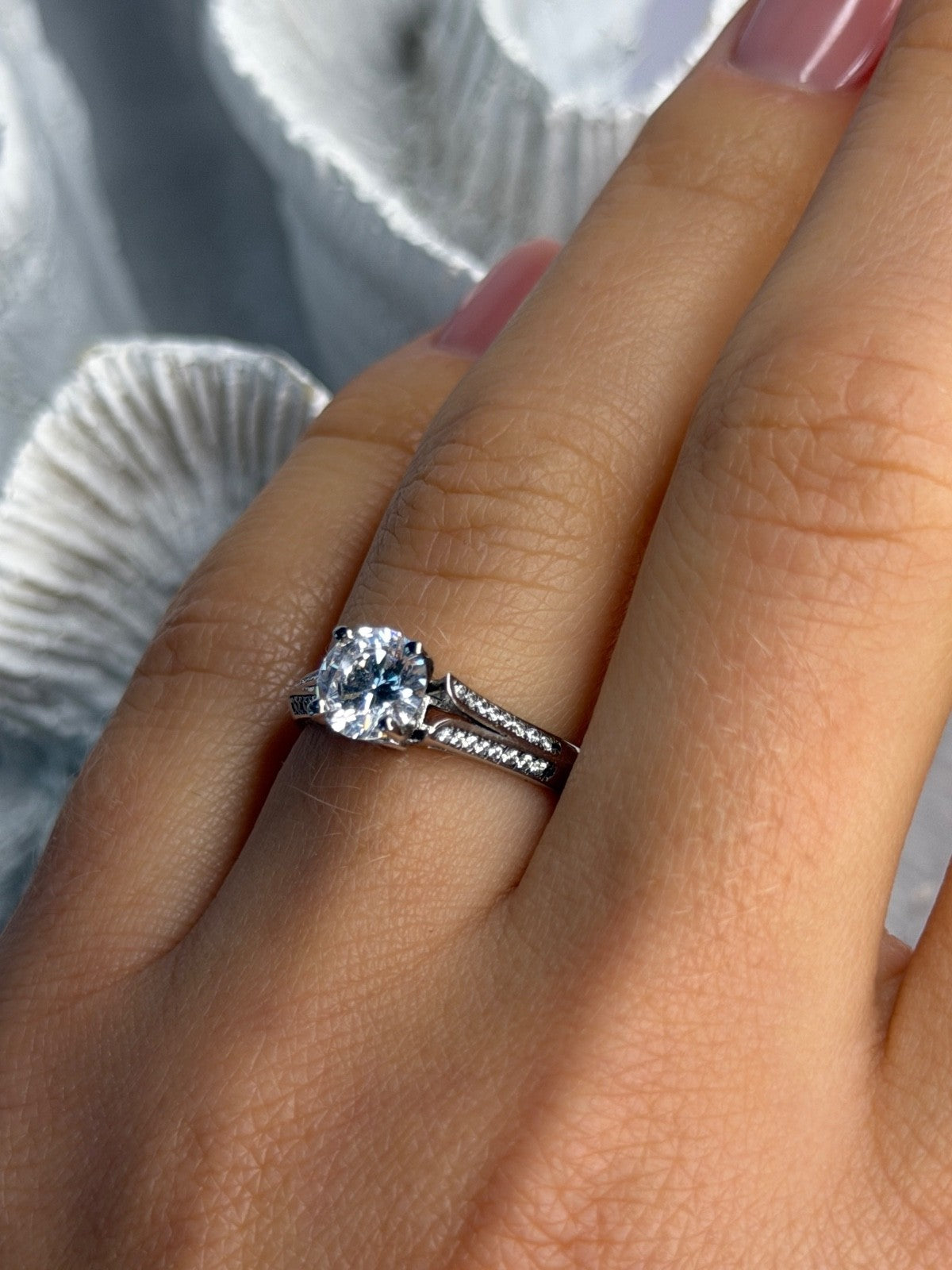 GOC 925 Sterling Silver Cz 1.15 ct Ring Size 7