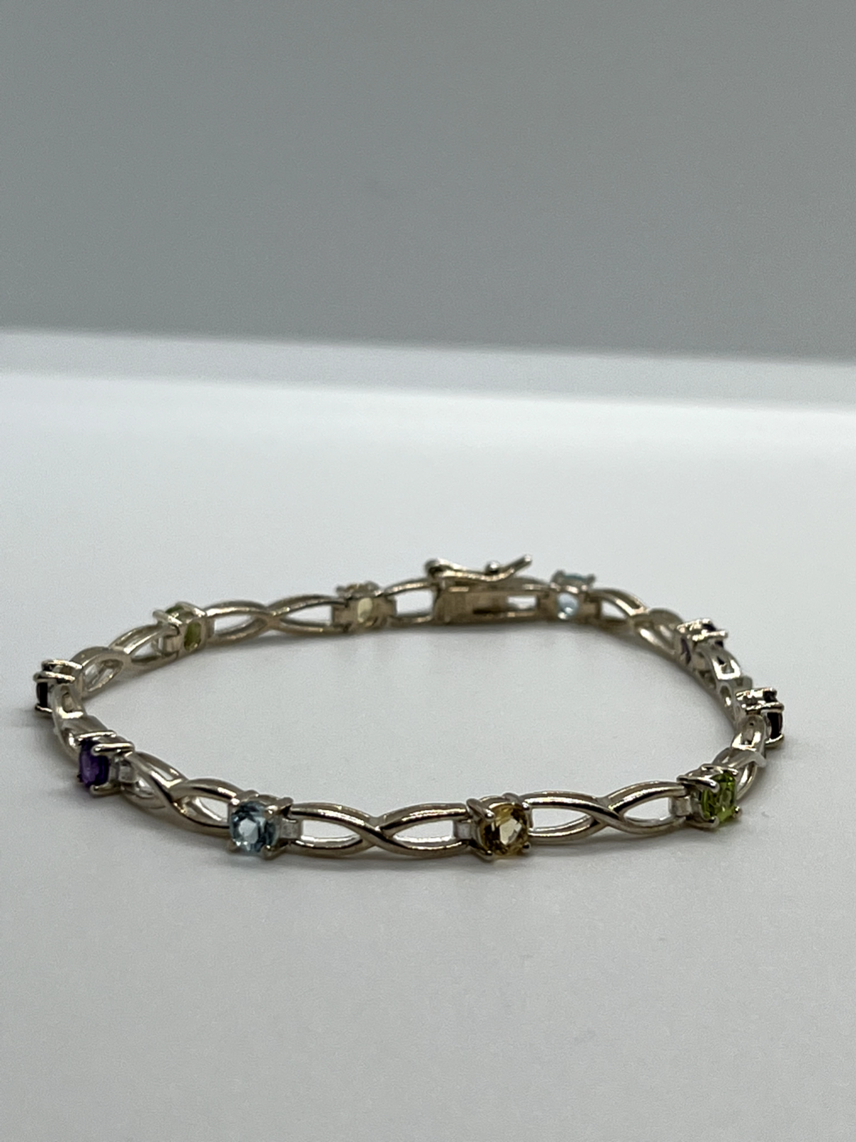 925 Sterling Silver Tourmalines Bracelet