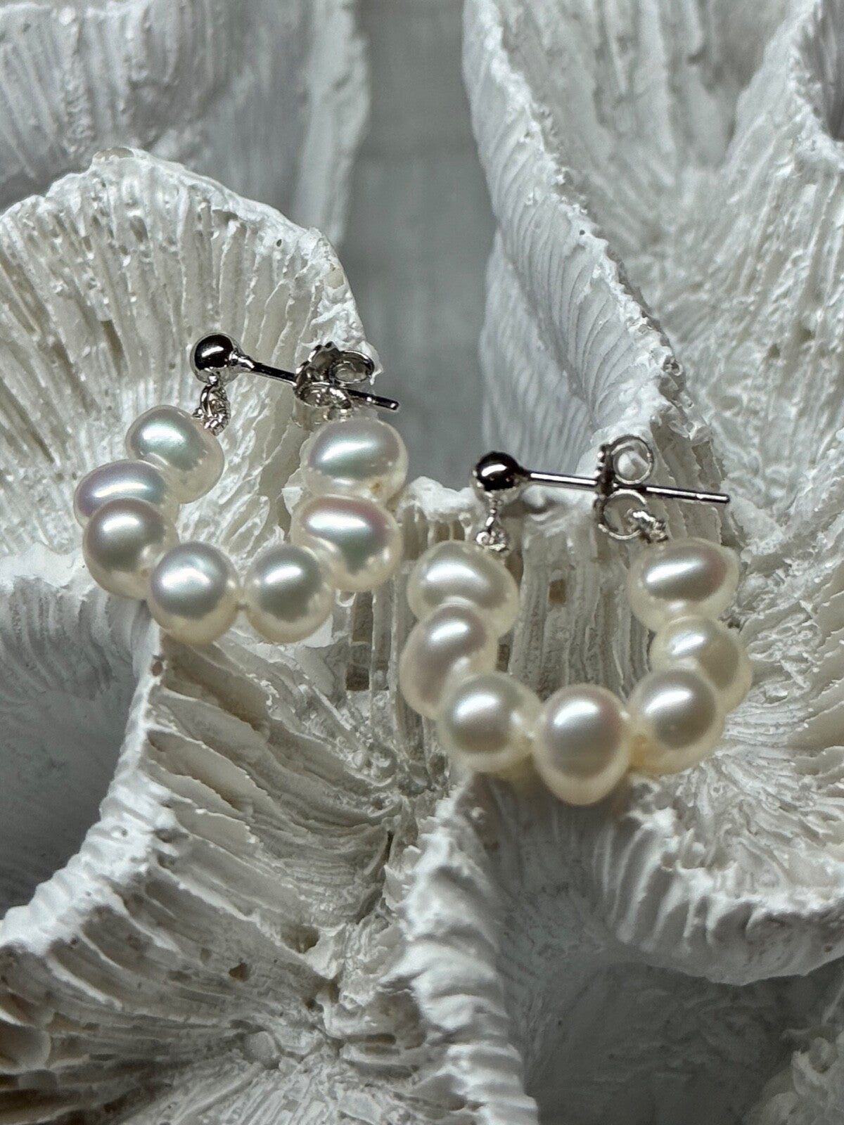 925 Sterling Silver Fresh Water Pearl Earrings Length 0.8 Inch