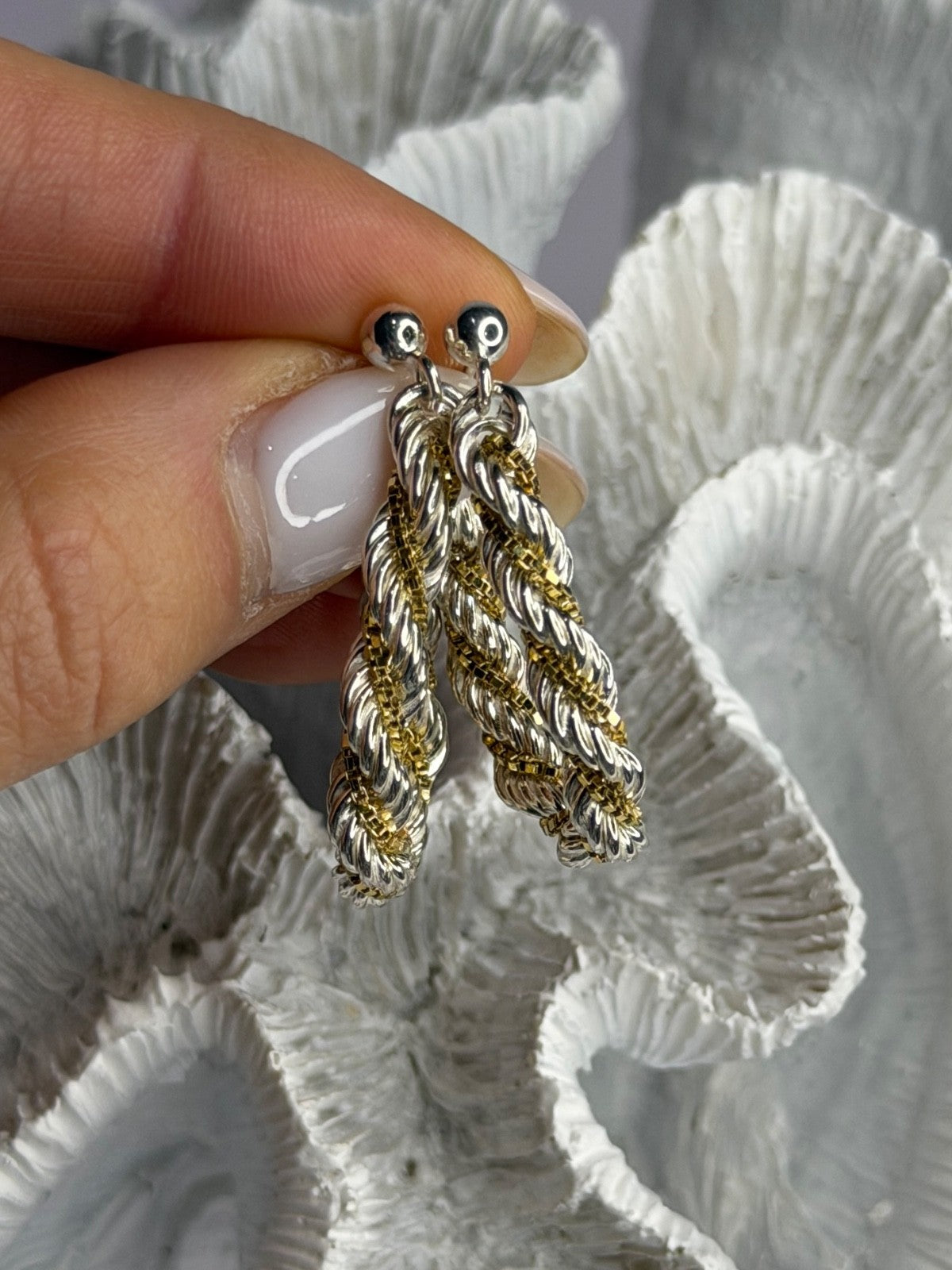 Italy Milor 925 Sterling Silver & Gold Plated Earrings