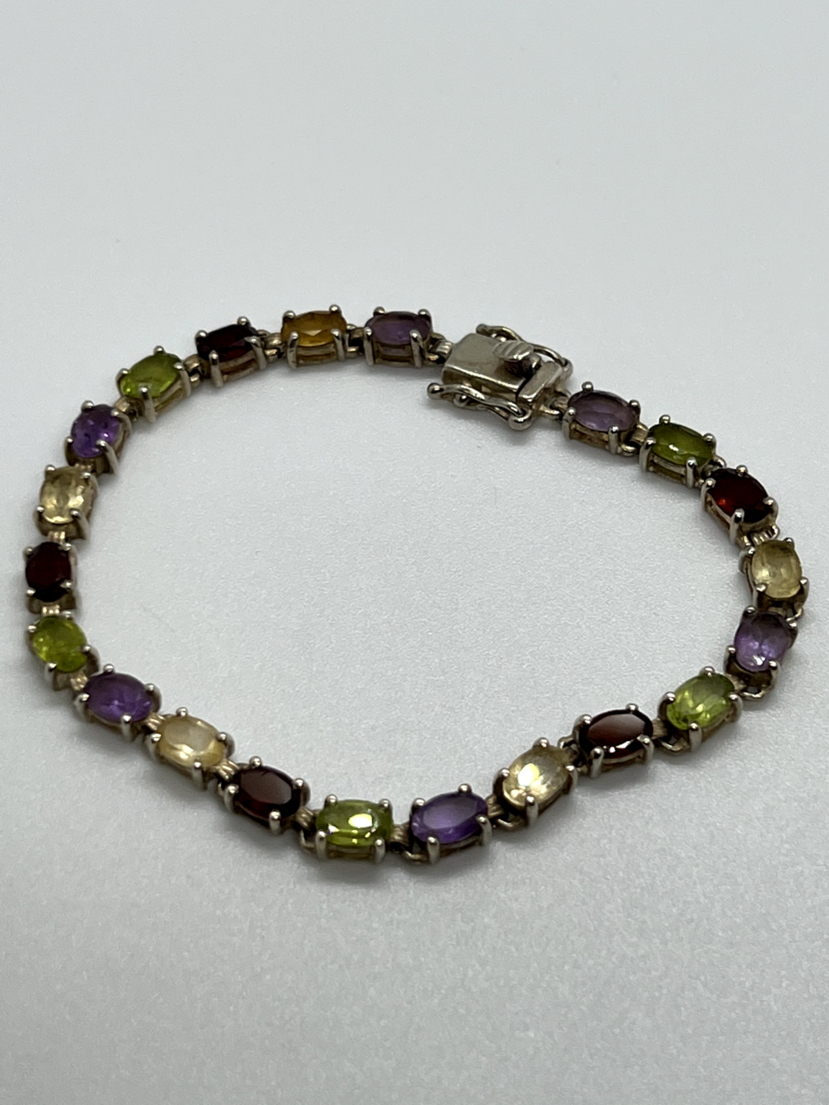 925 Sterling Silver Tourmalines Bracelet