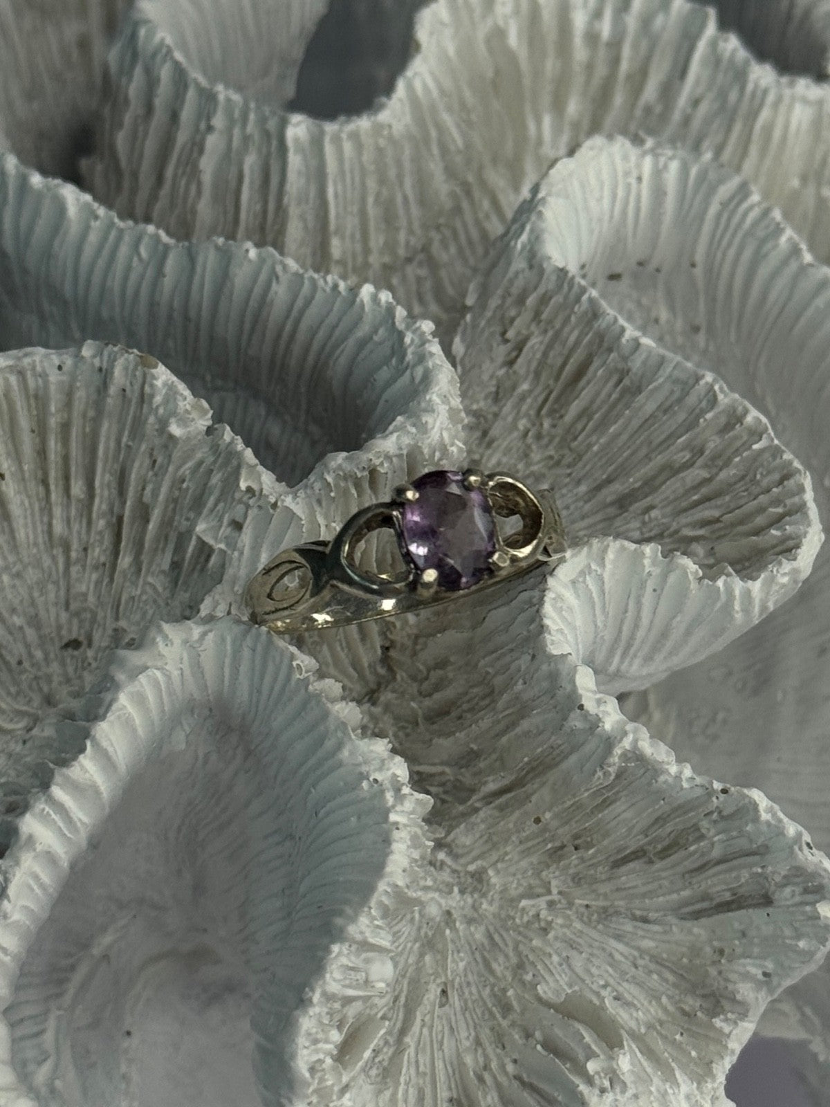 925 Sterling Silver Amethyst Ring Size 9.5