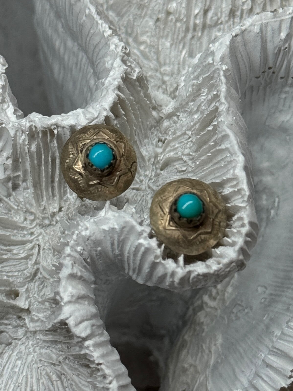 925 Sterling Silver Turquoise Earrings Length 0.4 Inch