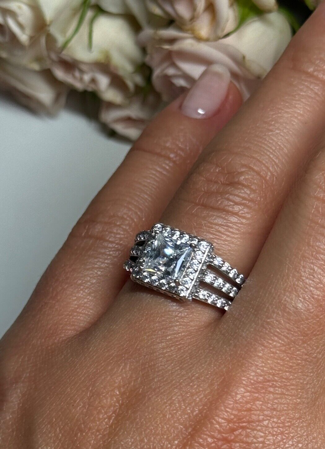 925 Sterling Silver CZ Ring Size 6