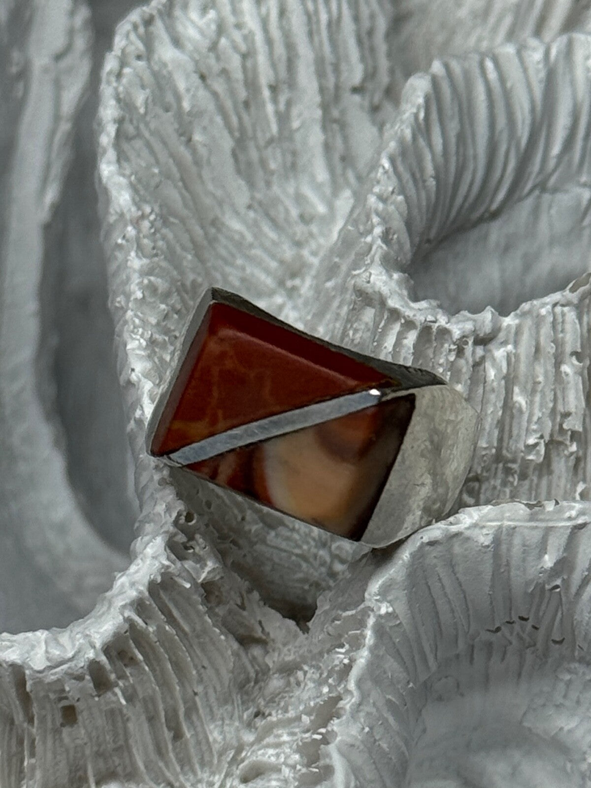 925 Sterling Silver Agate Ring Size 7