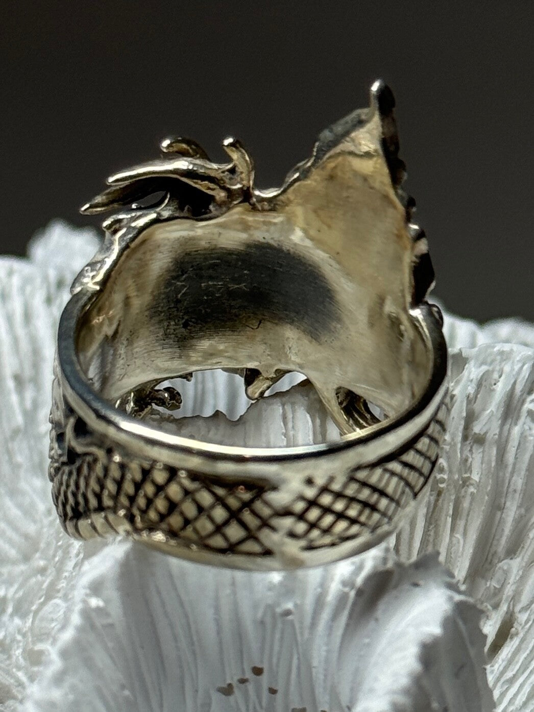 925 Sterling Silver Dragon Ring Size 9
