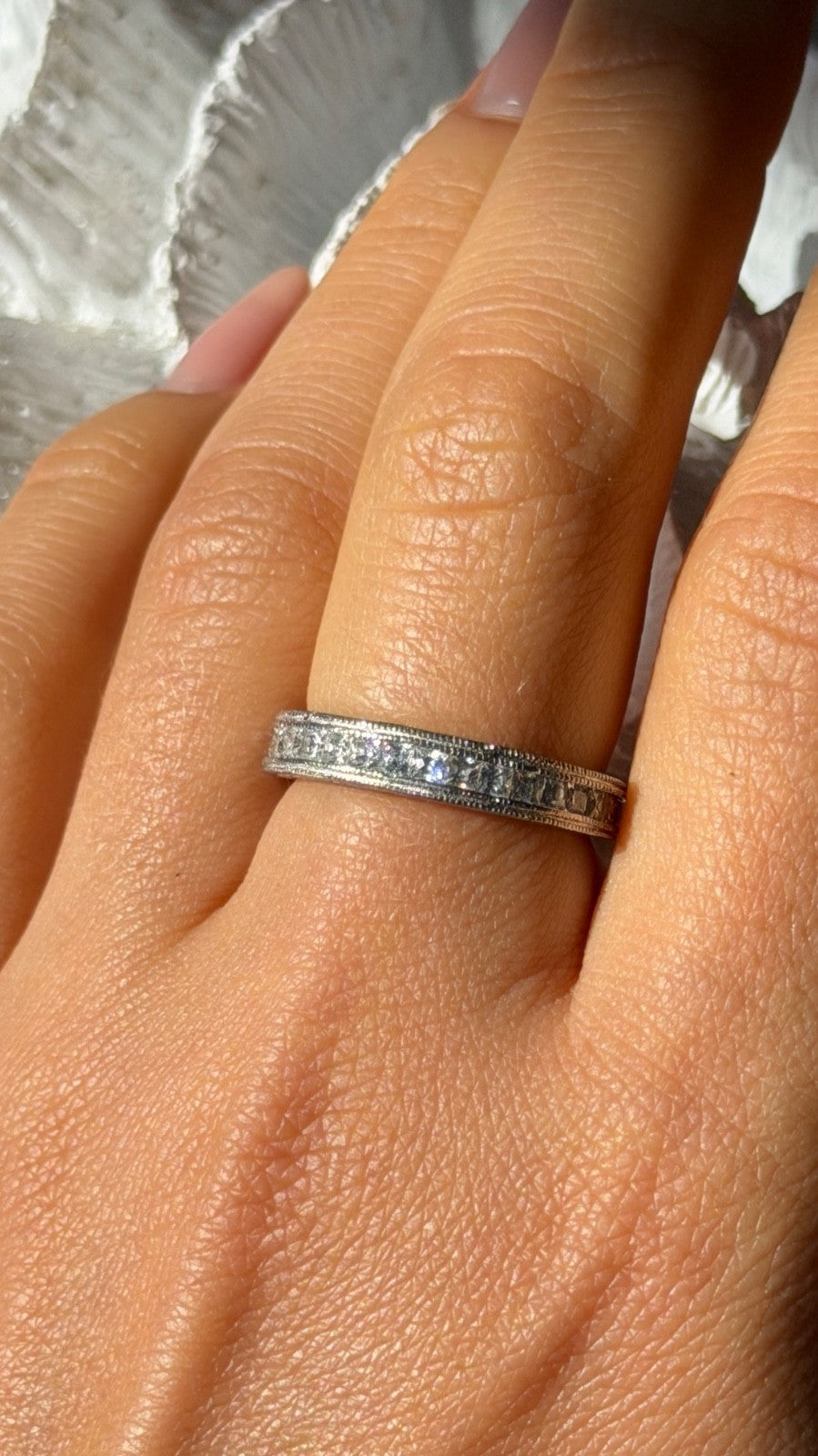 Beautiful 925 Sterling Silver Cz Ring Size 8