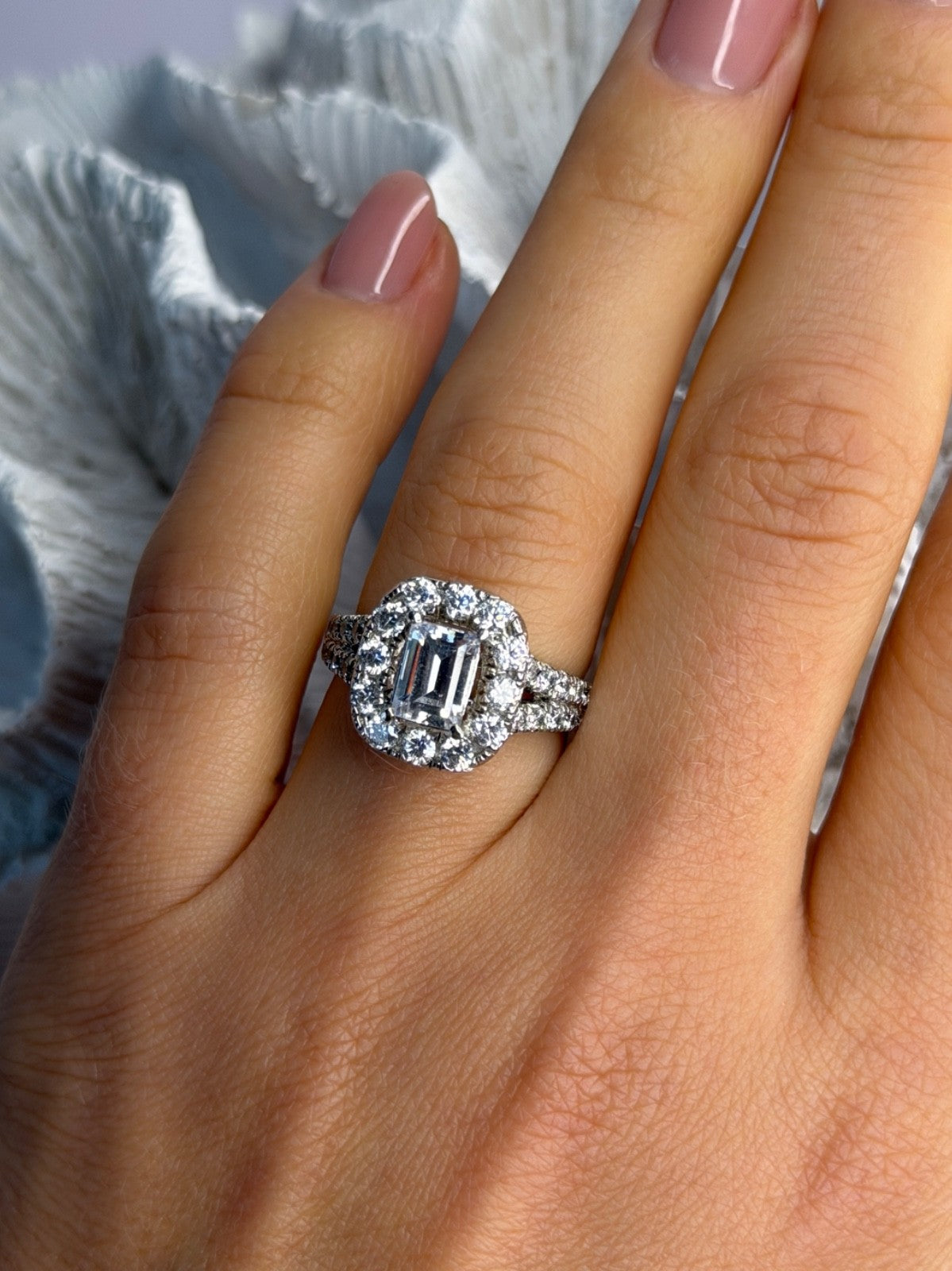 GOC 925 Sterling Silver Cz Ring Size 7
