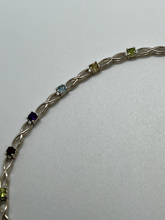 925 Sterling Silver Tourmalines Bracelet