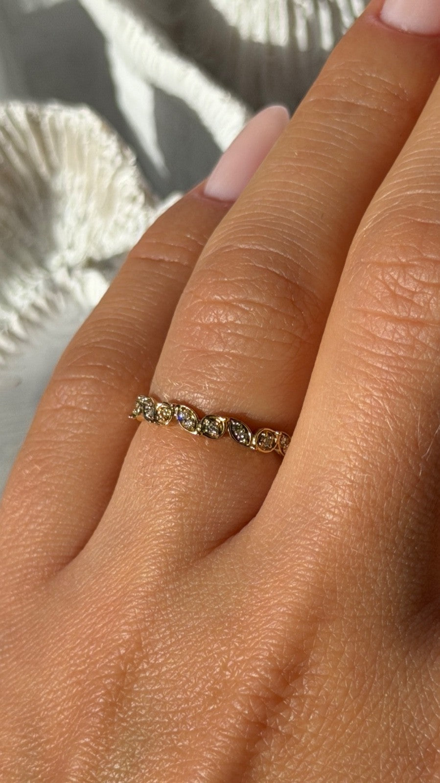10K Yellow Gold Diamond 0.12 ct Ring Size 6.5