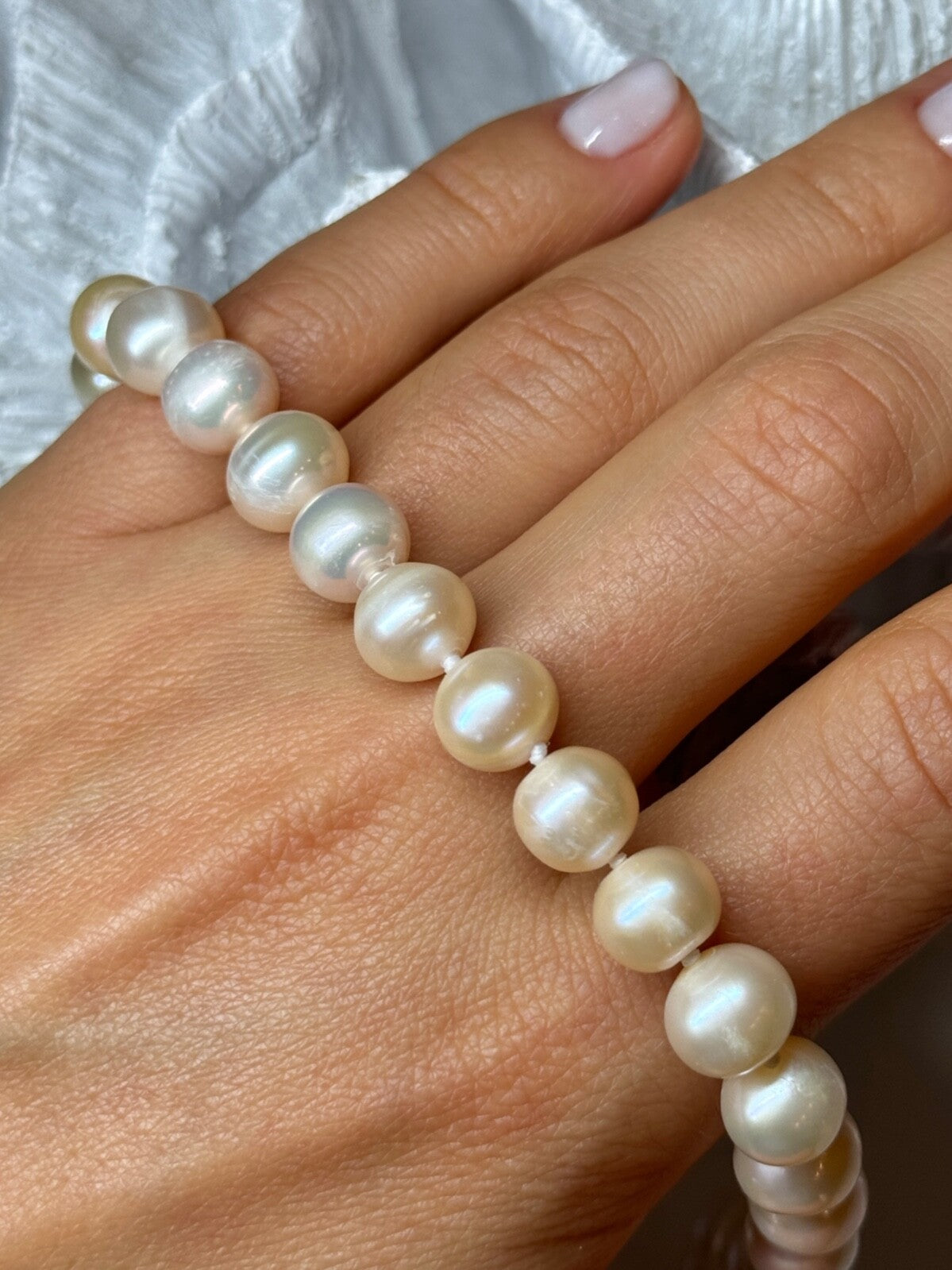 14K YELLOW GOLD CLASP FRESH WATER PINK PEARL NECKLACE 18 Inch