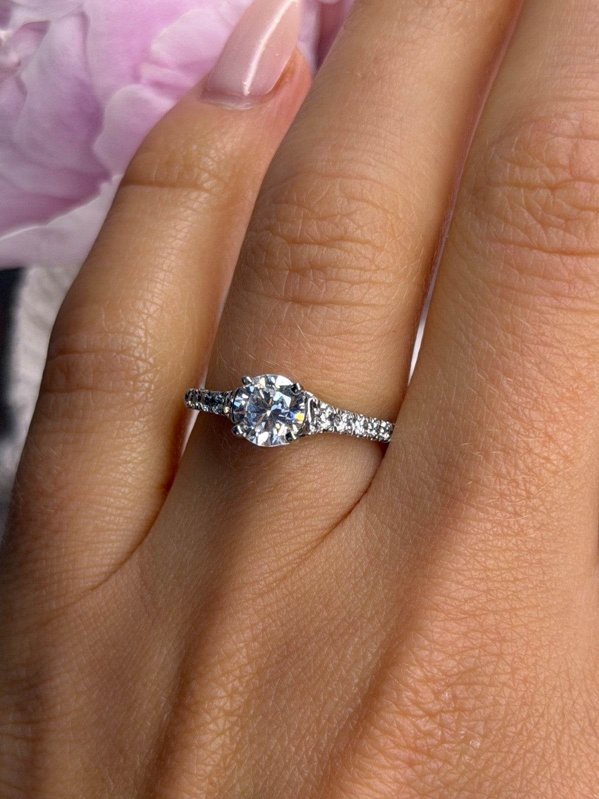 GOC 925 Sterling Silver tcw 1.33 Cz Ring Size 7