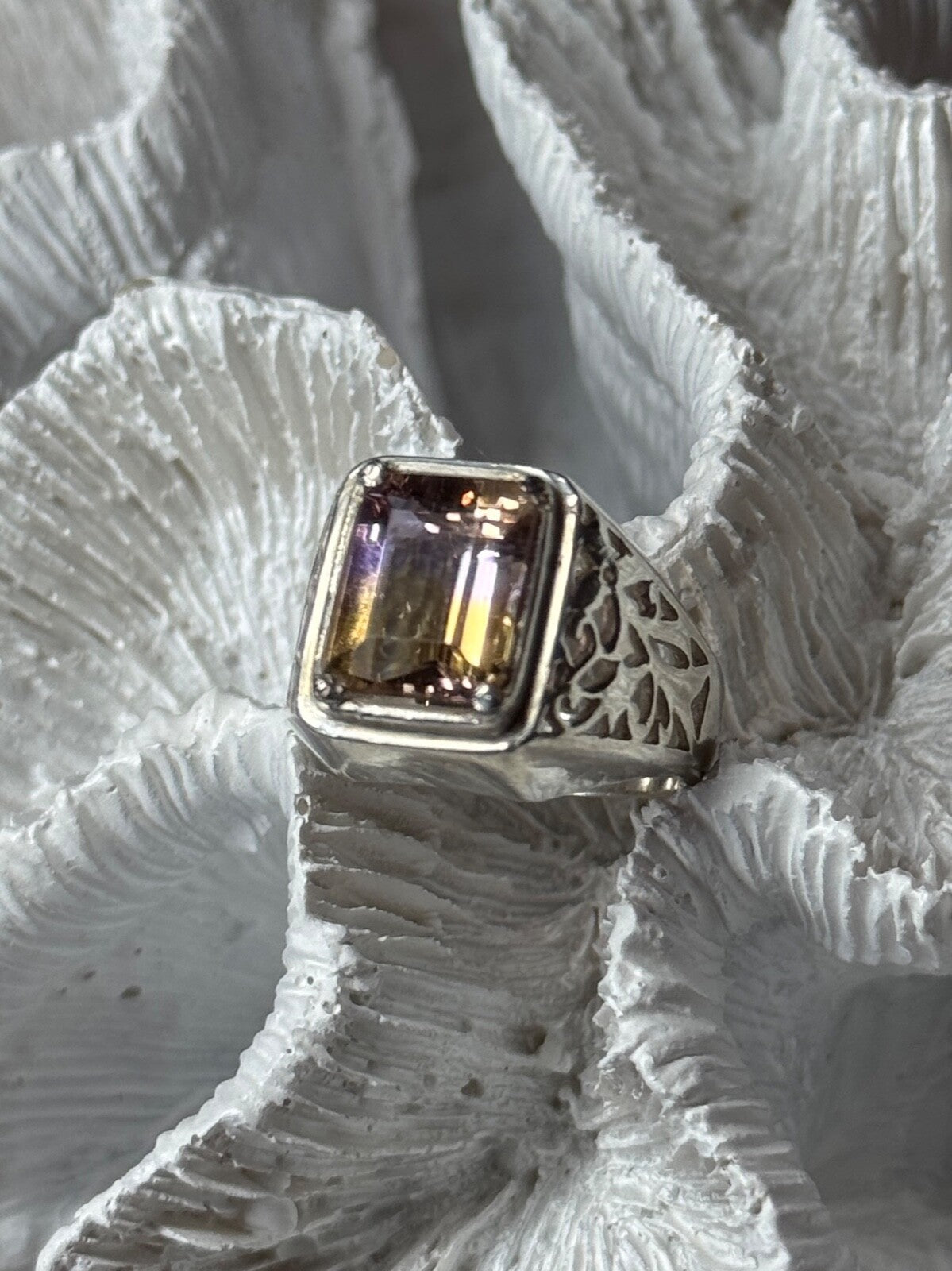 925 Sterling Silver Spinel Men's Ring Size 8