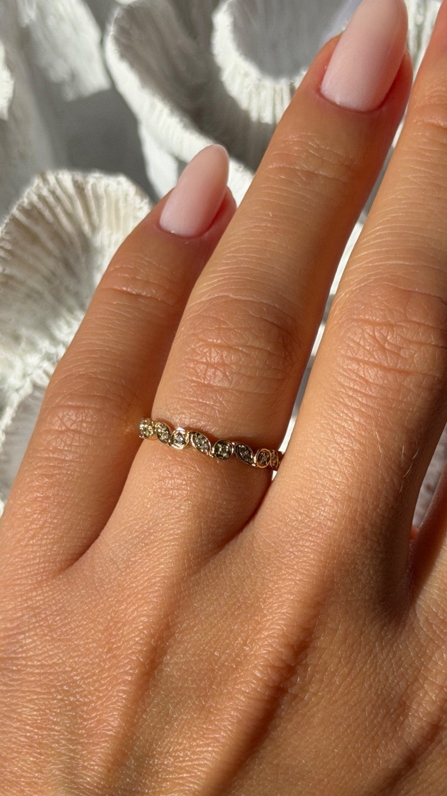10K Yellow Gold Diamond 0.12 ct Ring Size 6.5