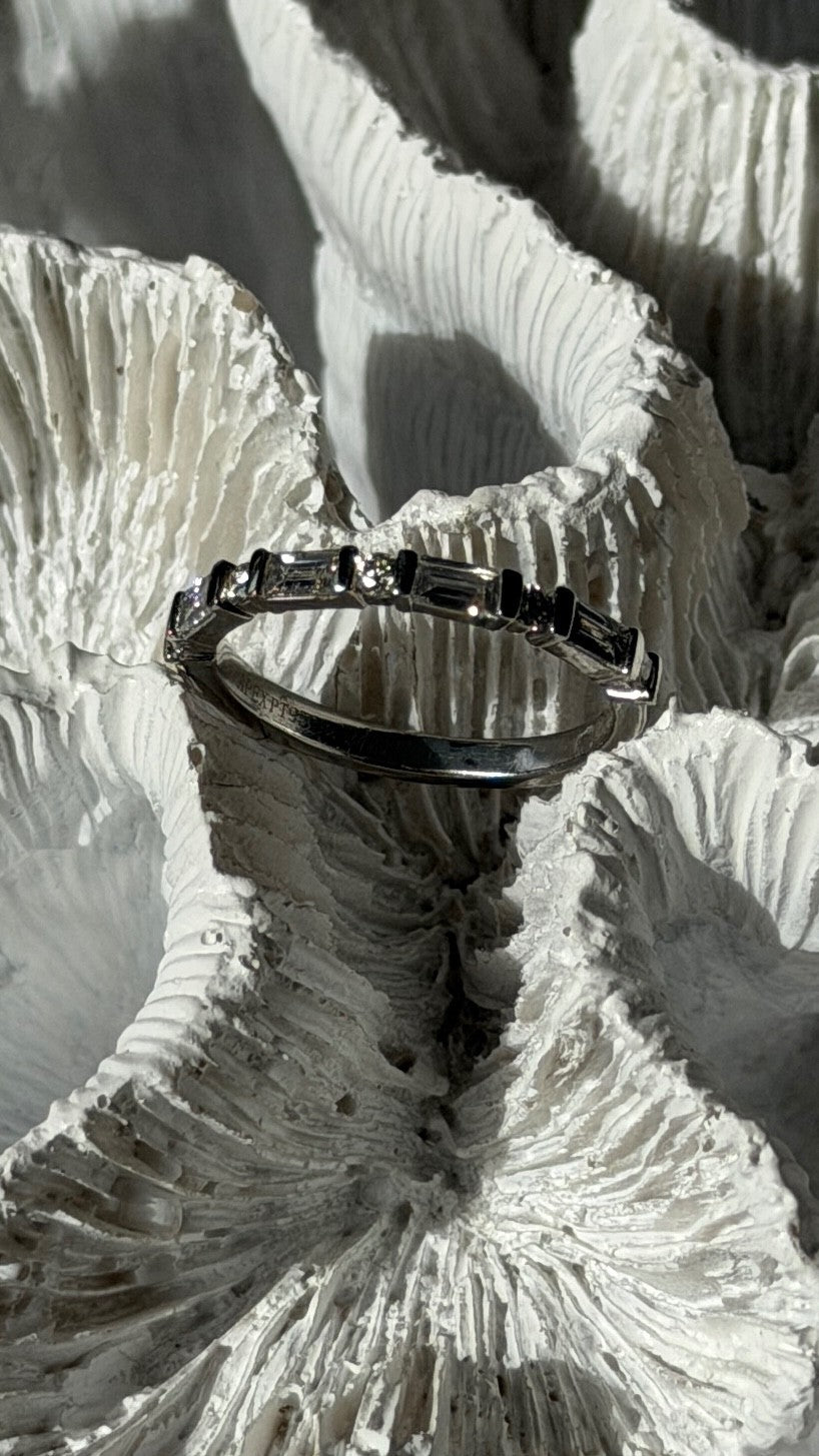 Platinum 950 Diamond 0.61 ct Ring Size 8
