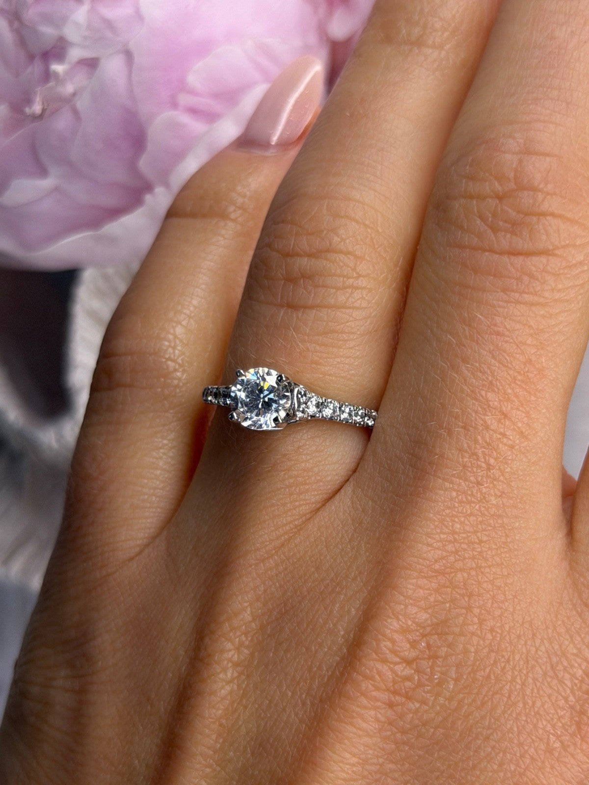 GOC 925 Sterling Silver tcw 1.33 Cz Ring Size 7