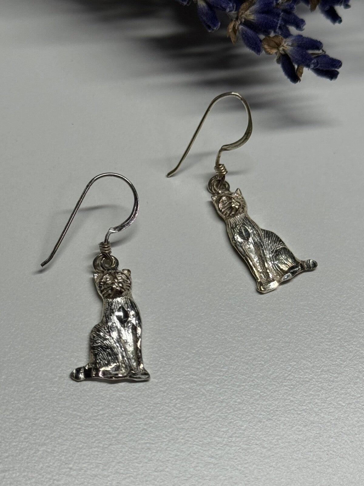 925 Sterling Silver Cats Earrings