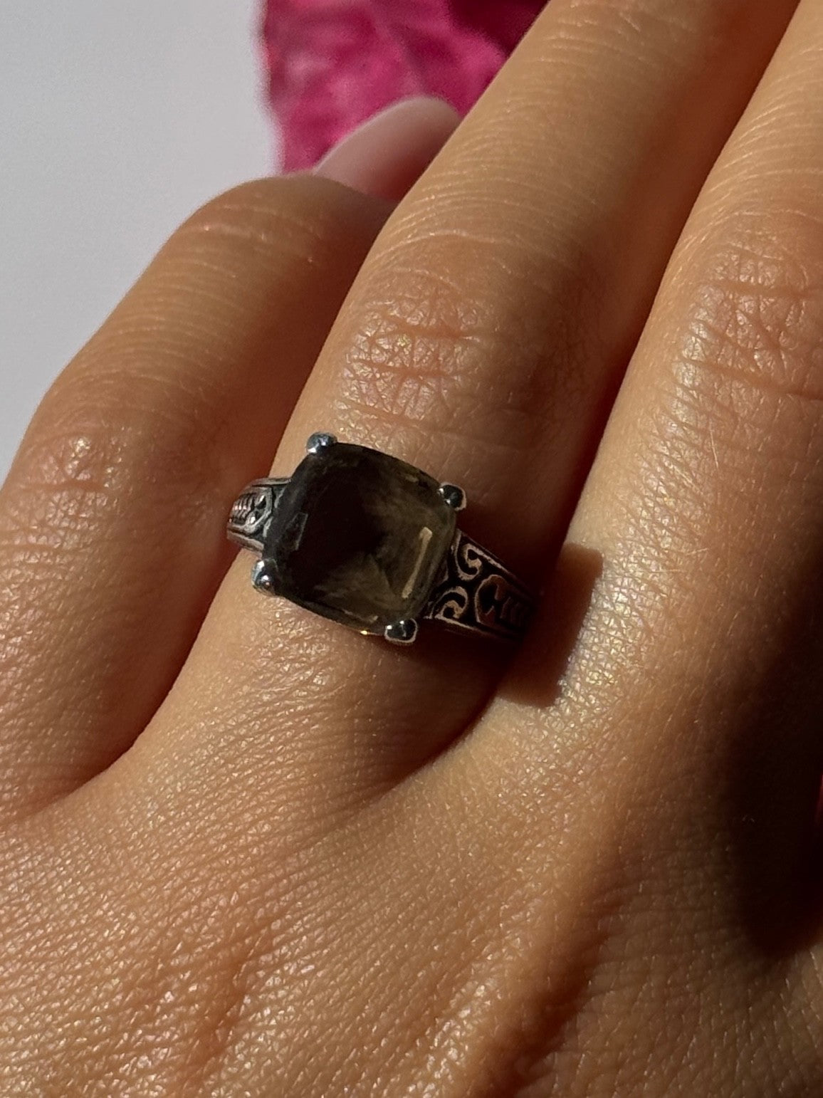 Vintage 925 Sterling Silver Hessonite Ring Size 7