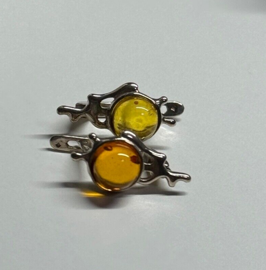 925 STERLING SILVER  AMBER EARRINGS